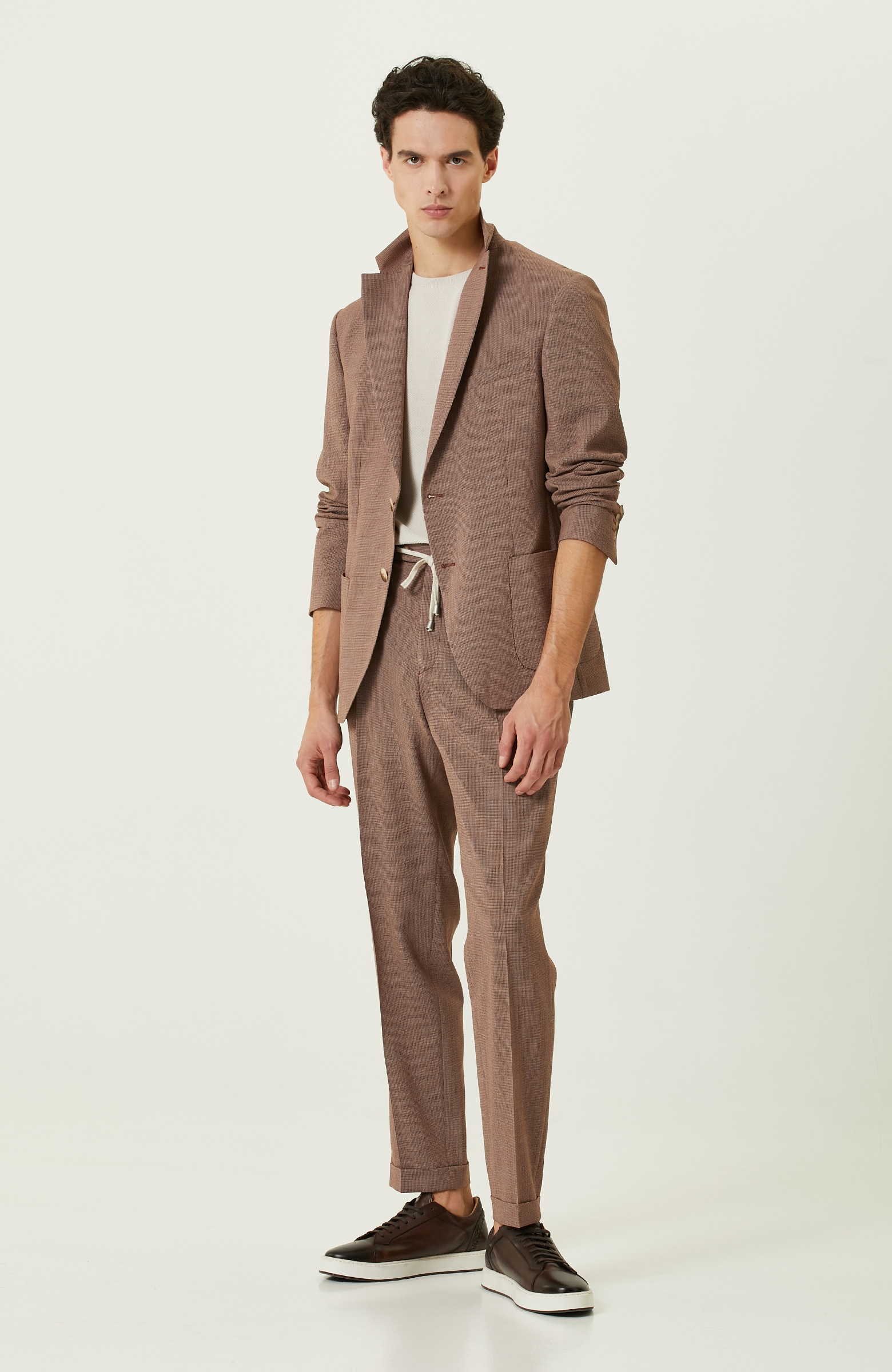 Taş Rengi Kısa Kollu Triko Kazak