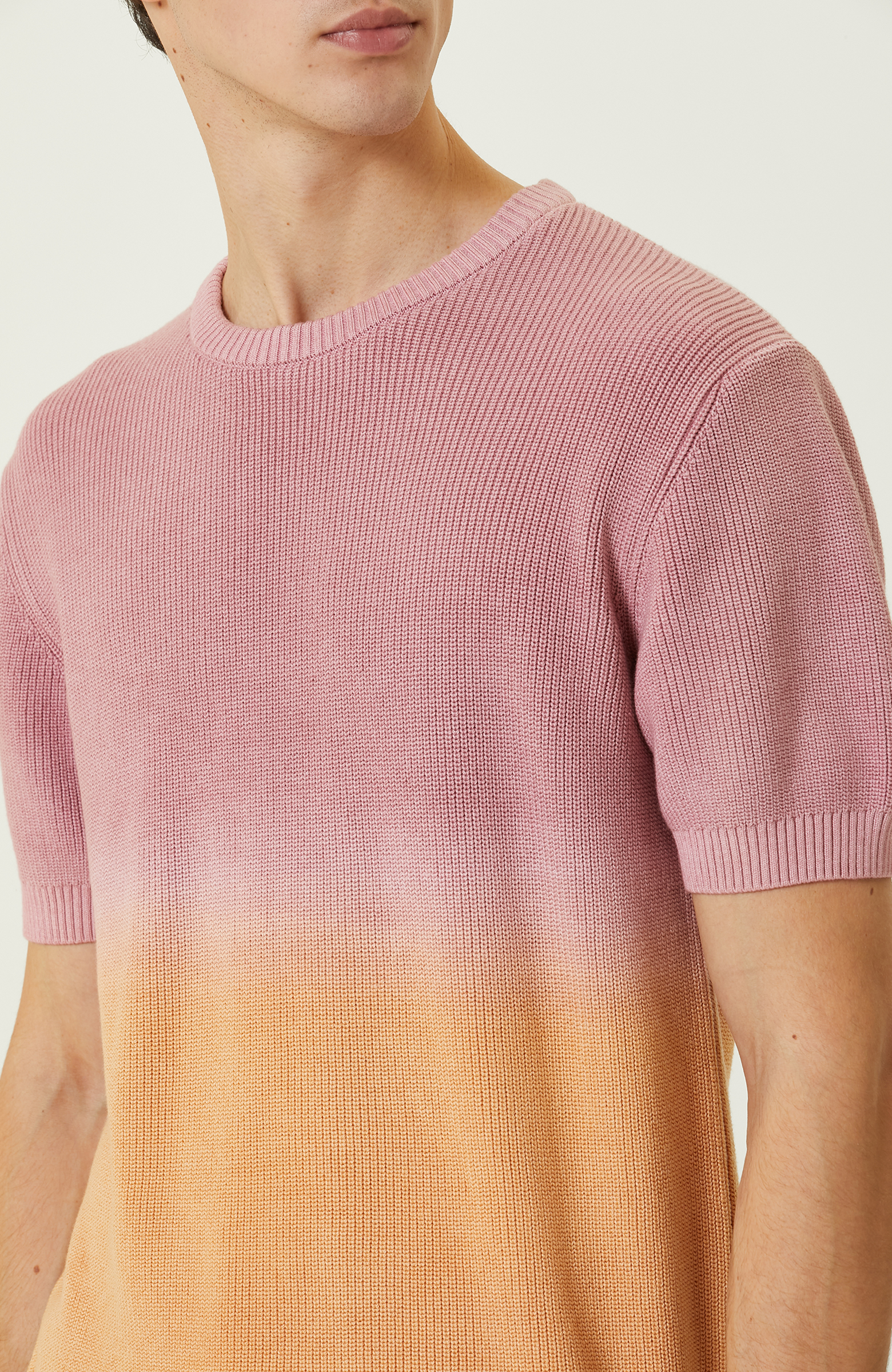 Renkli Bisiklet Yaka Kısa Kollu Triko Kazak