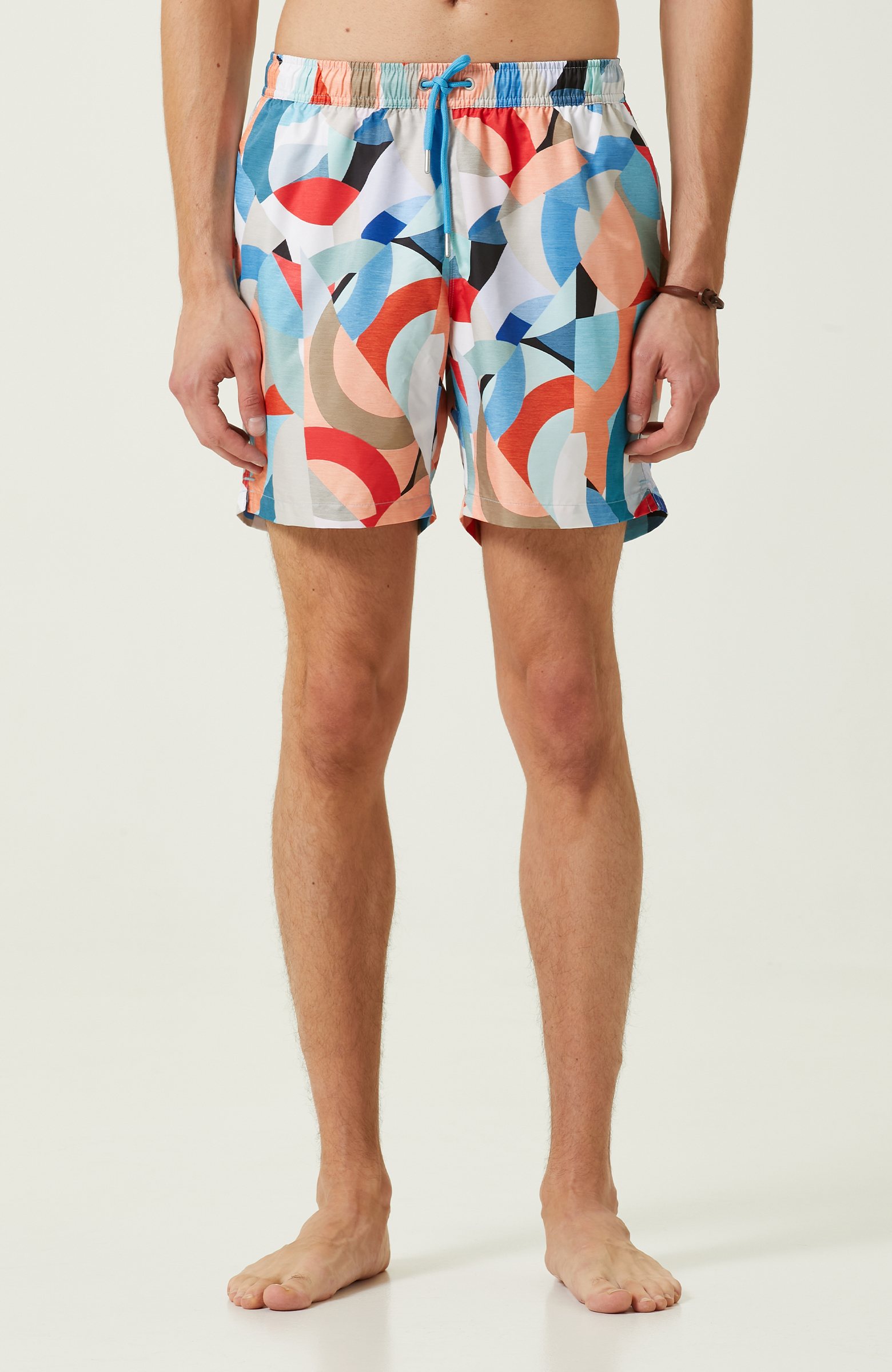 Kırmızı-Navy Mavi Şort Mayo