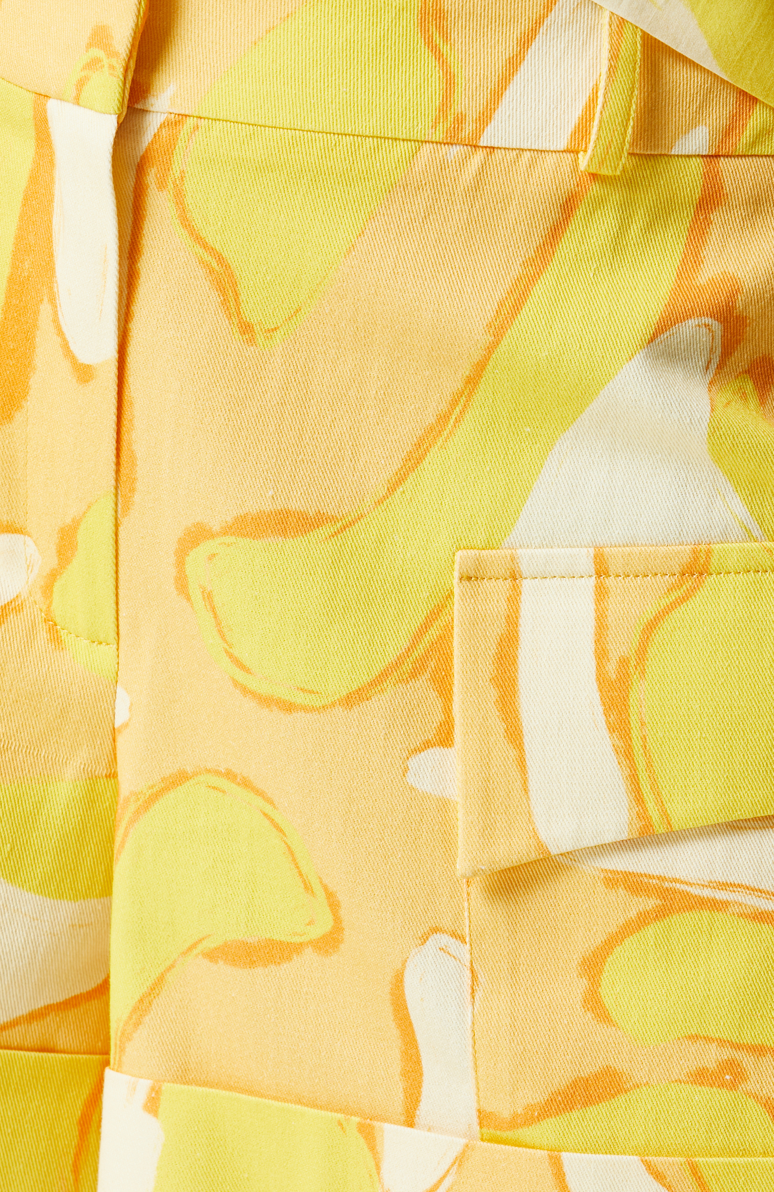 Sarı Desenli Mini Şort