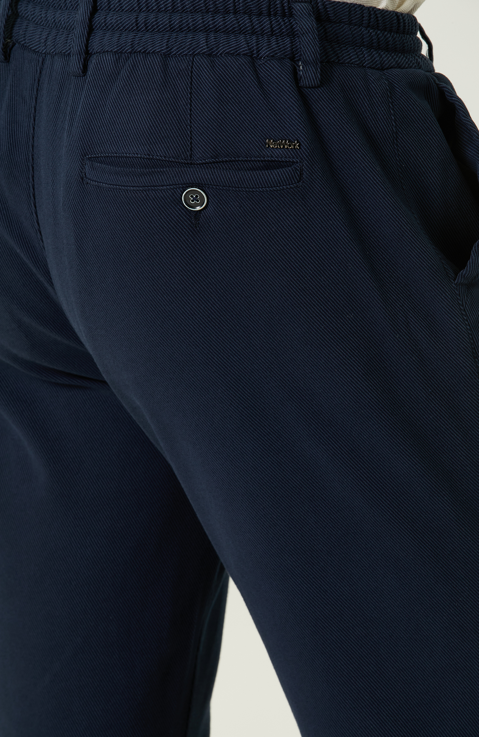 Lacivert Bağcıklı Pantolon