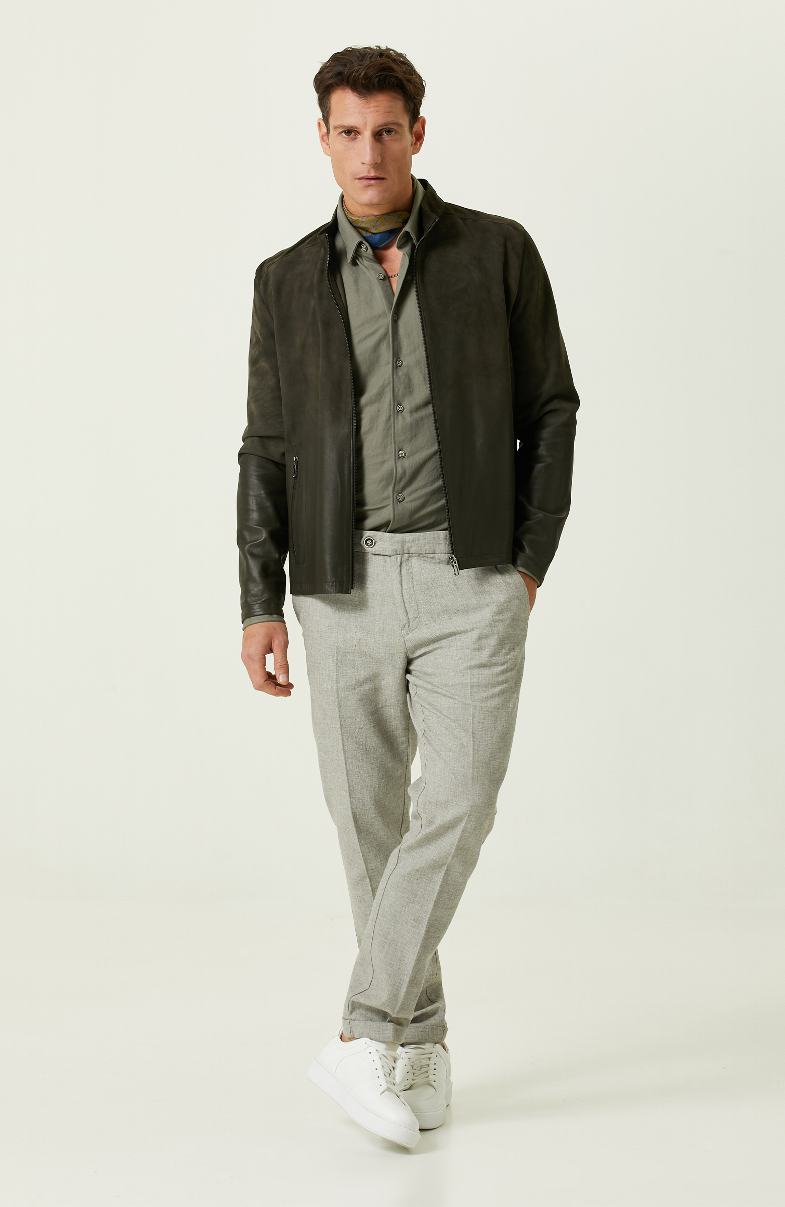 Haki Duble Paça Pantolon