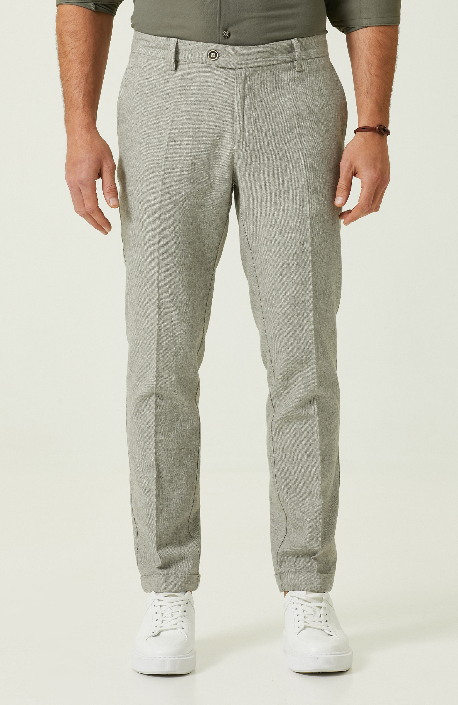 Haki Duble Paça Pantolon