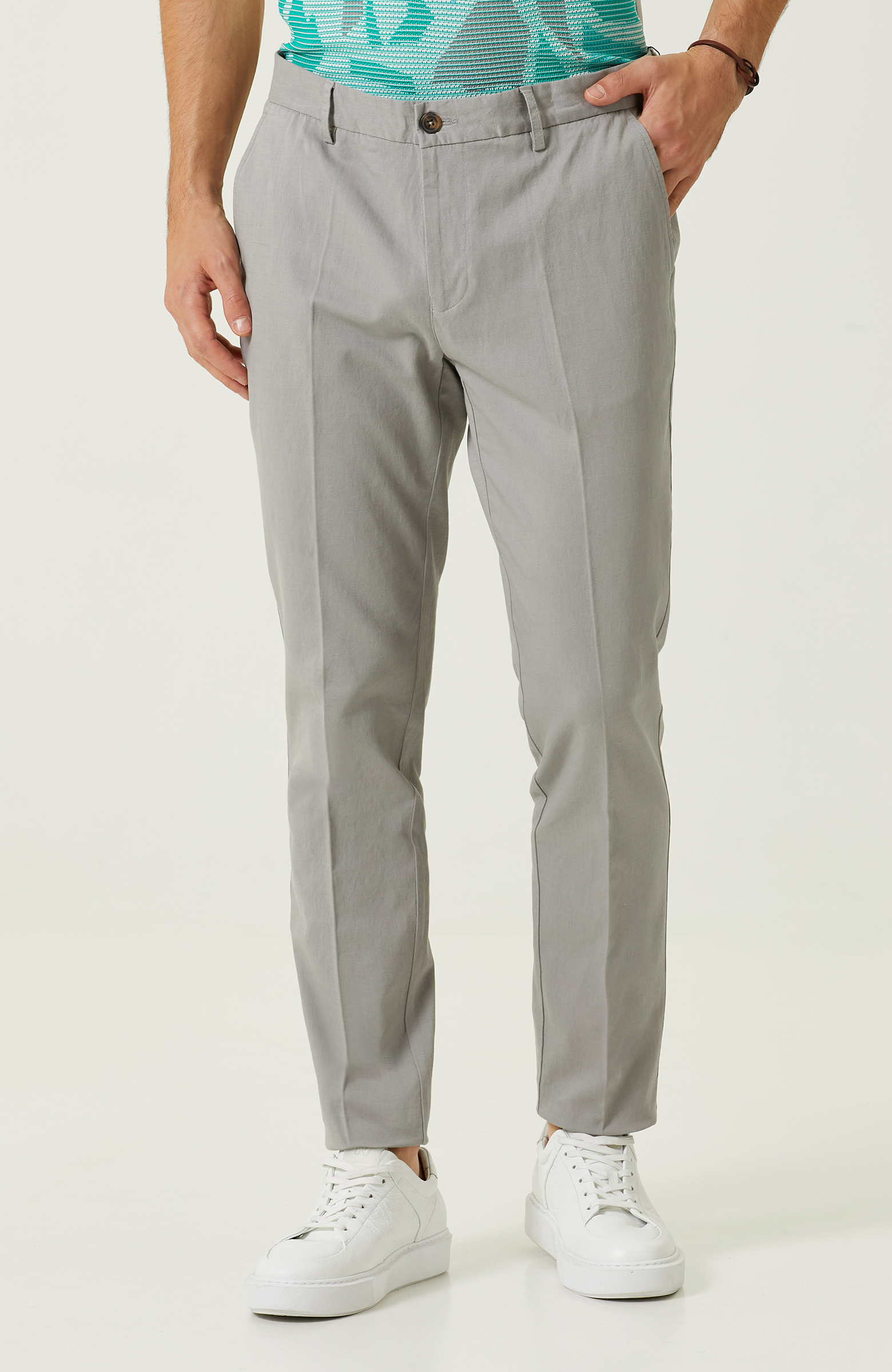 Gri Düz Paça Pantolon