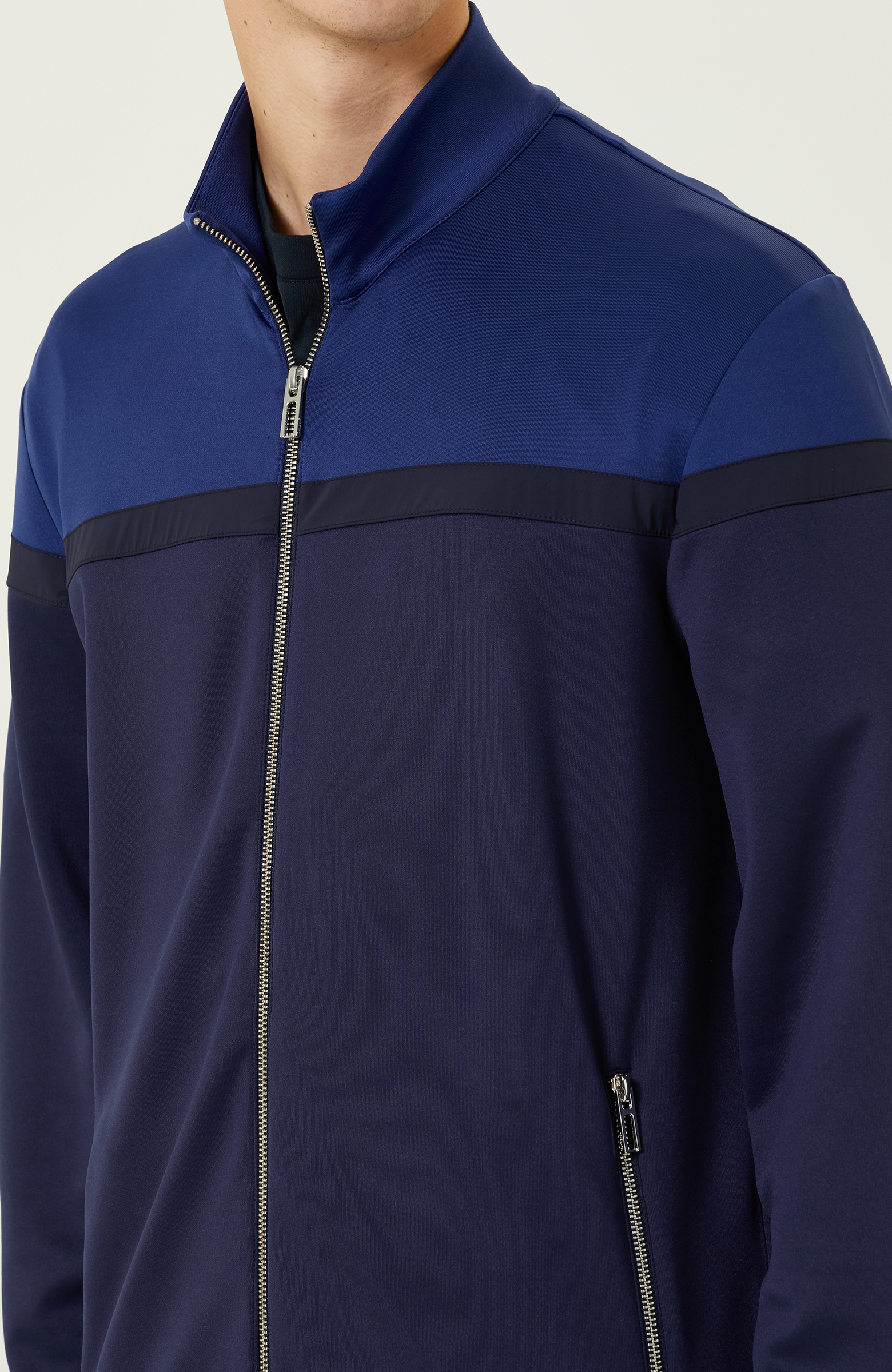 N-Tech Lacivert Saks Mavisi Dik Yaka Sweatshirt