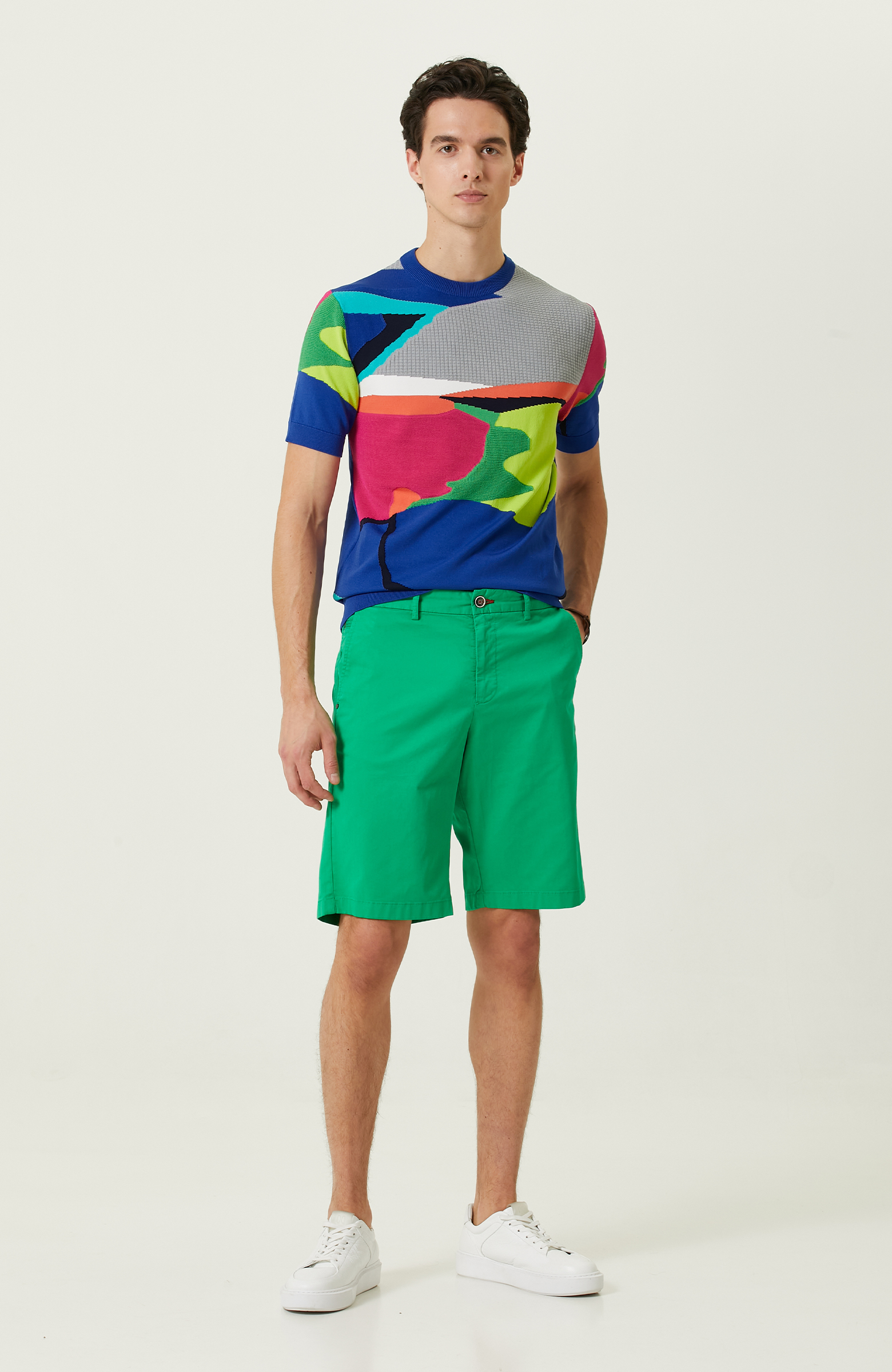 Yeşil Duble Paça Şort