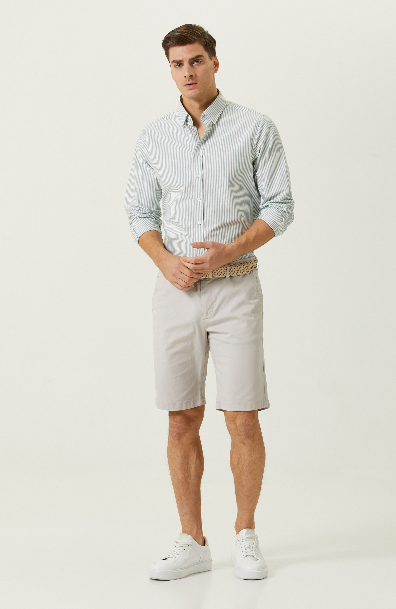 Düz Duble Paça Şort