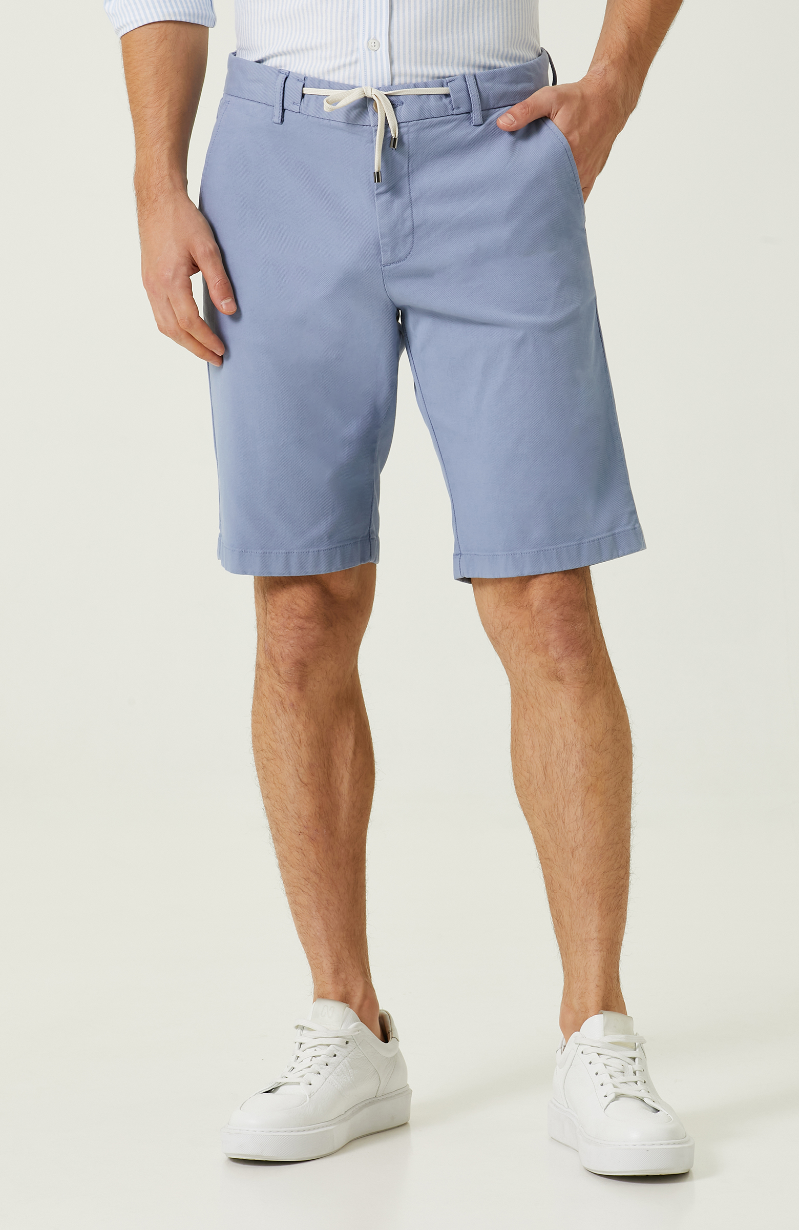 Buz Mavisi Duble Paça Şort