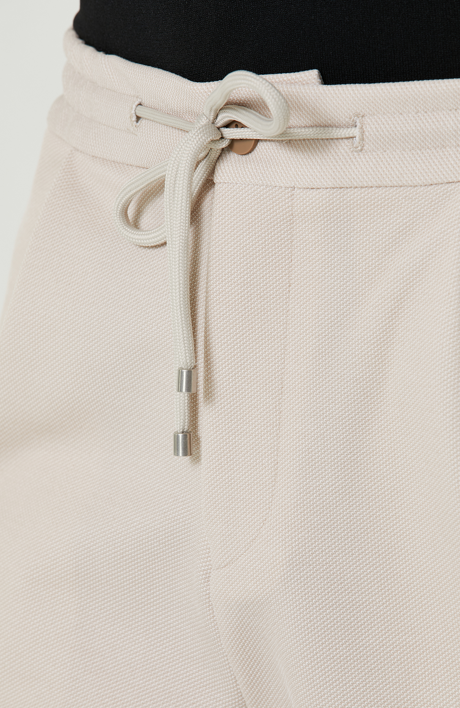 Bej Duble Paça Örme Şort