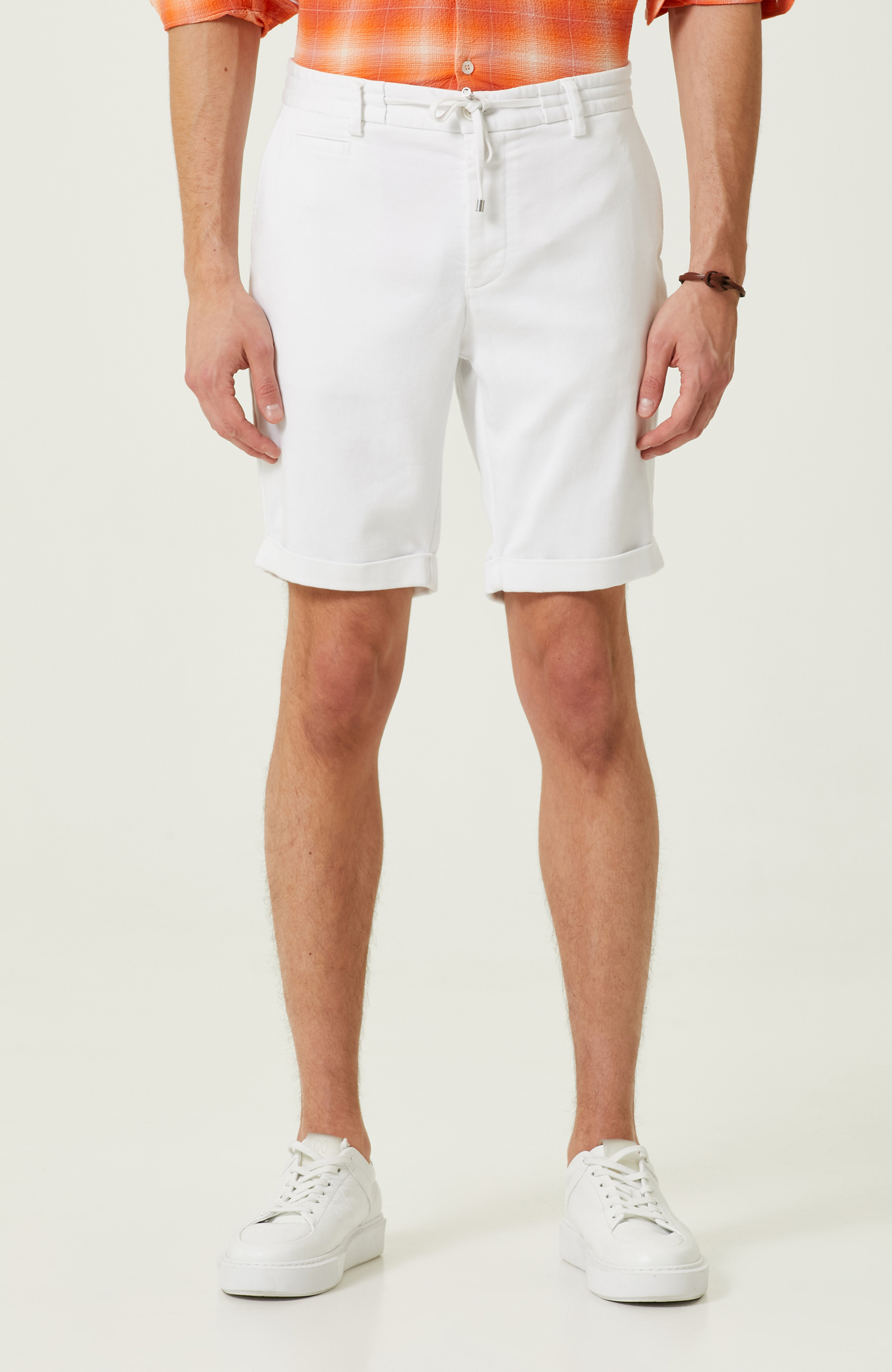 Beyaz Duble Paça Şort