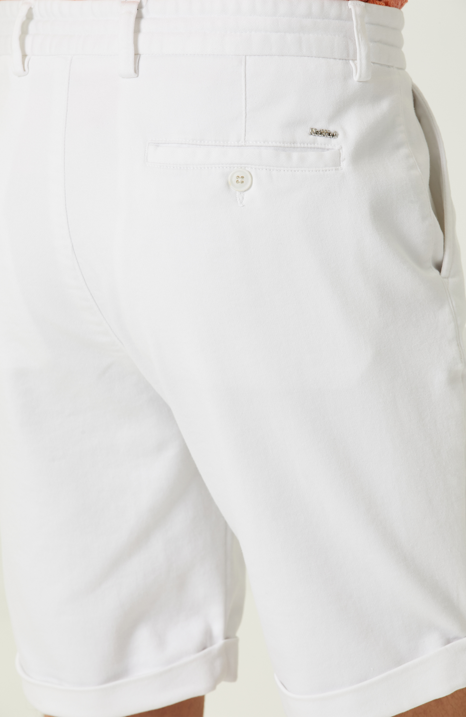 Beyaz Duble Paça Şort