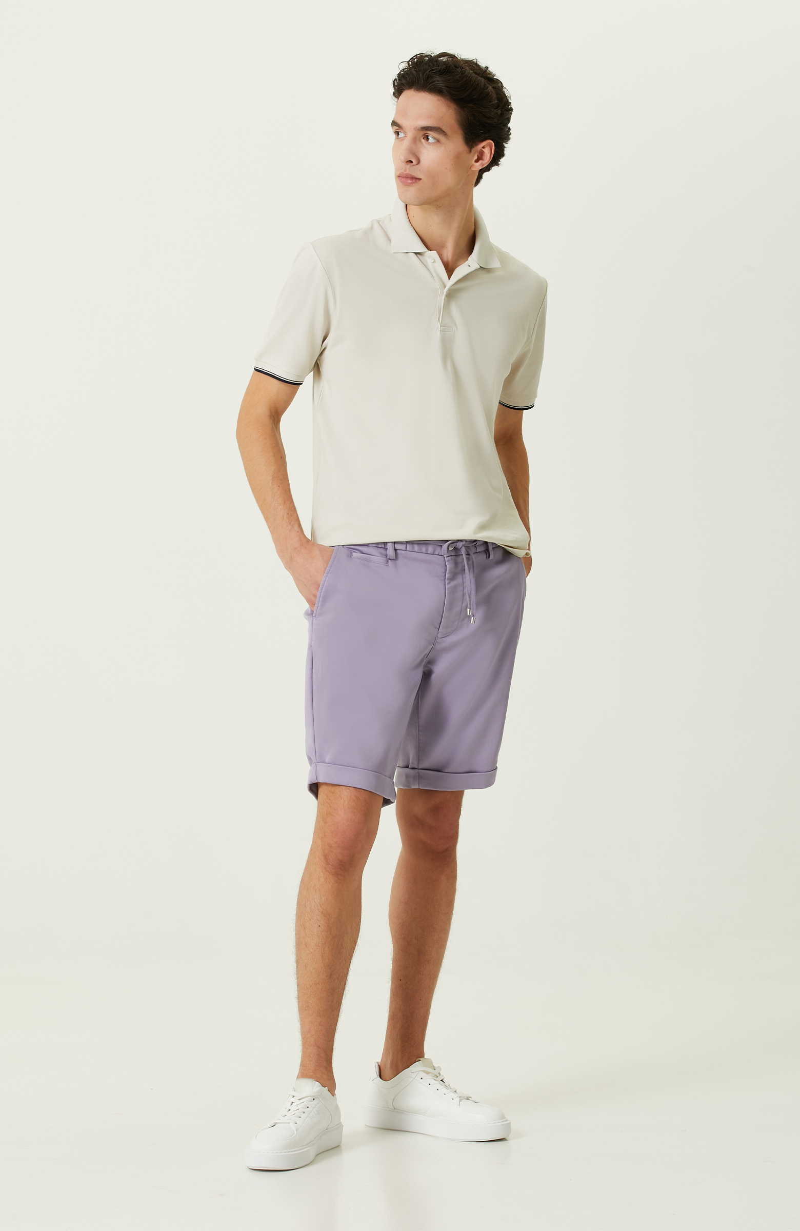 Lila Duble Paça Şort