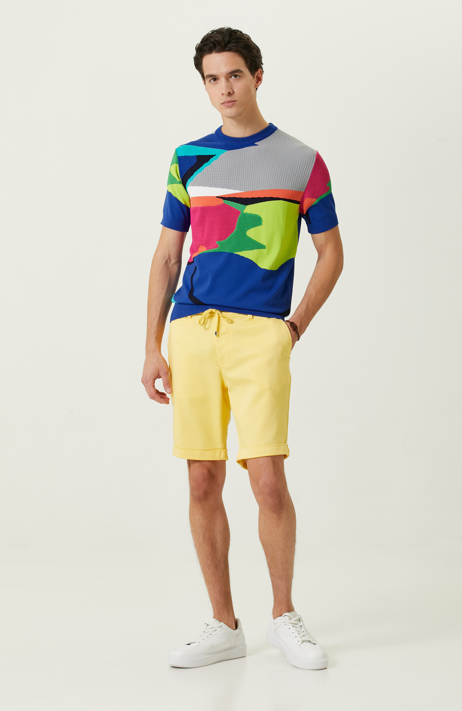 Sarı Duble Paça Şort