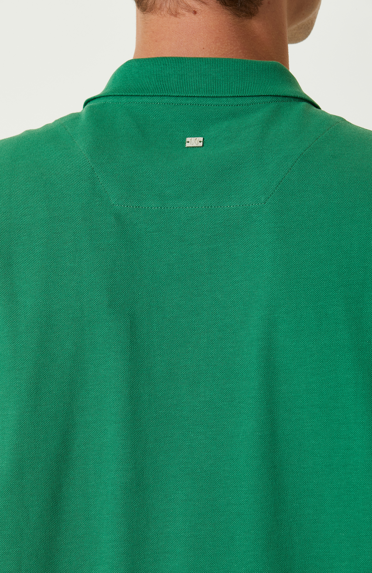 Yeşil Polo Yaka Pamuklu T-Shirt