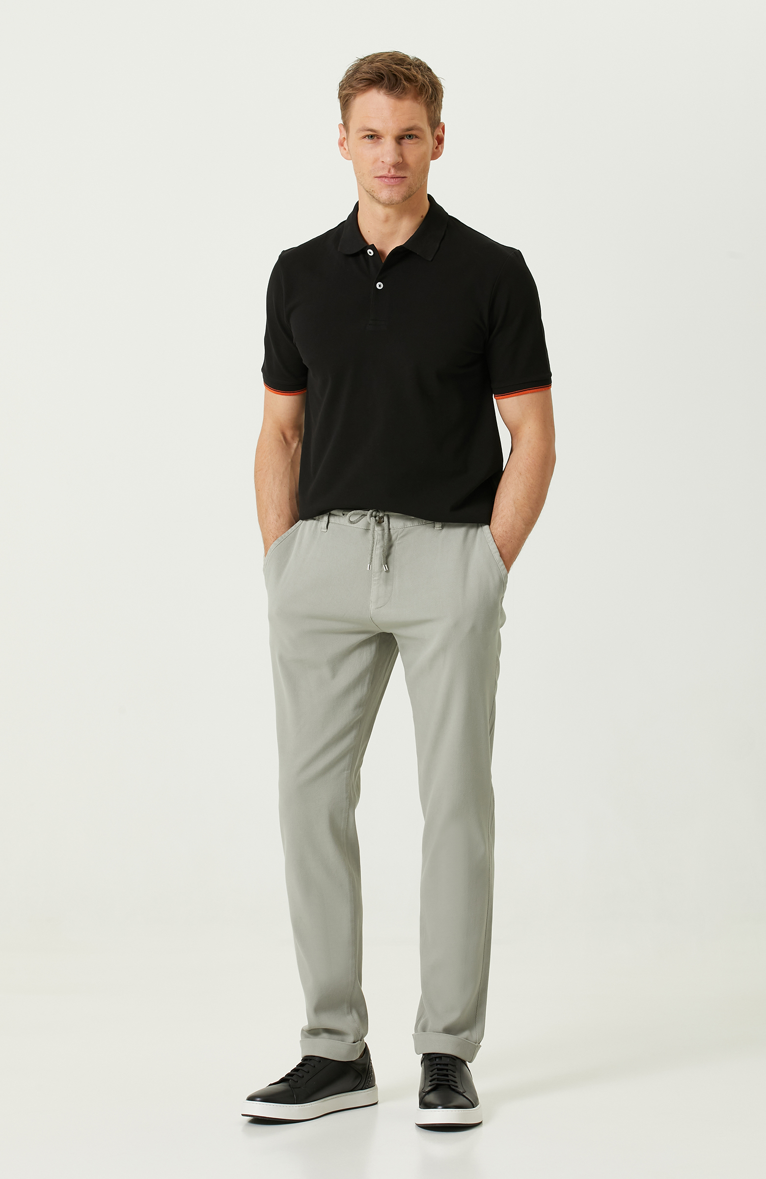 Siyah Kısa Kollu Polo Yaka T-shirt