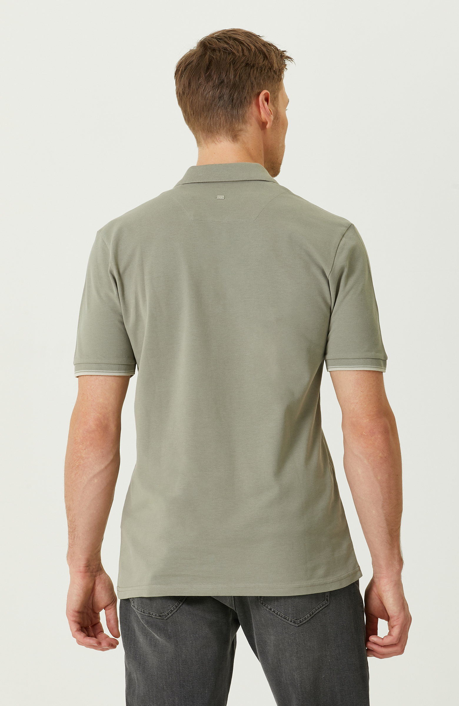 Haki Kısa Kollu Polo Yaka T-shirt