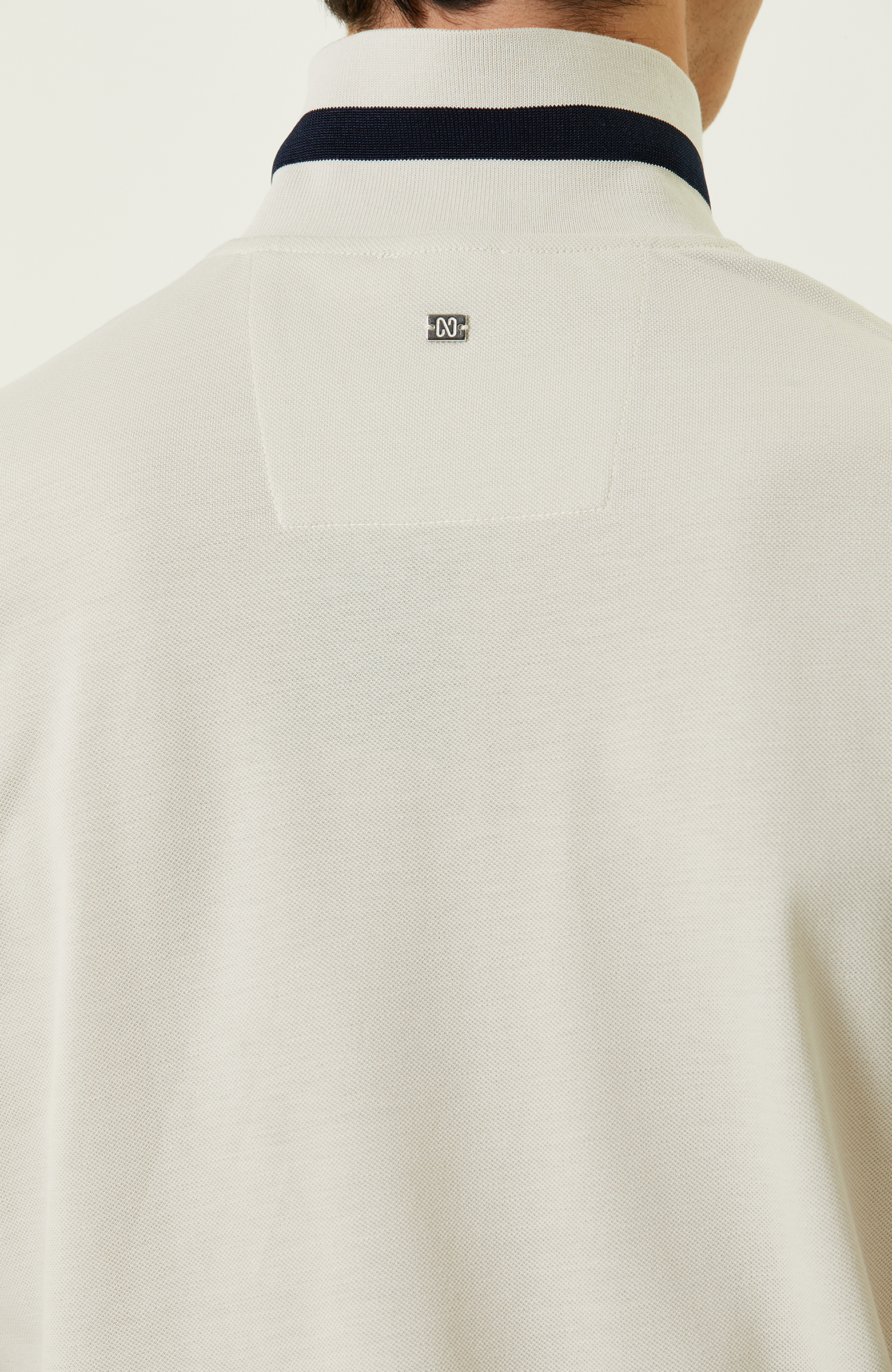 Taş Rengi Polo Yaka Pamuklu T-Shirt