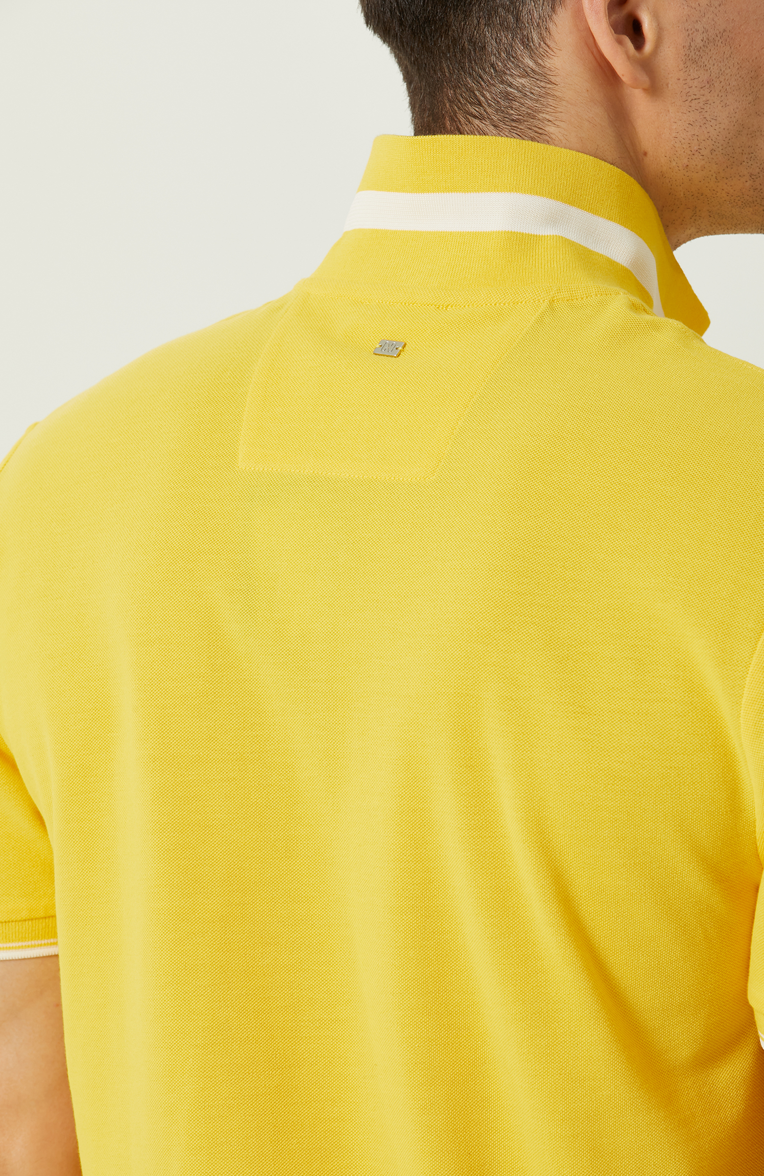 Sarı Polo Yaka Garnili T-Shirt