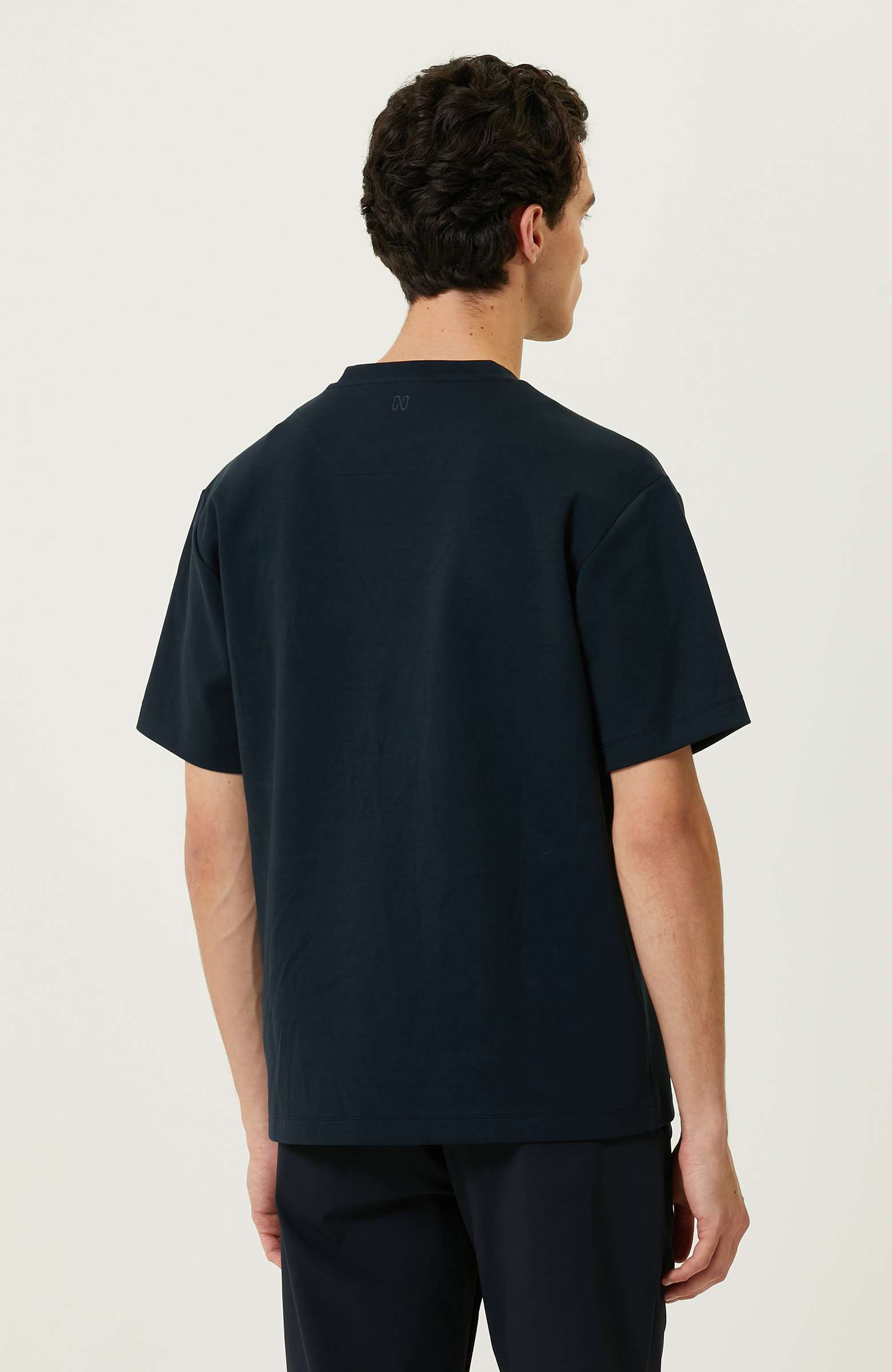 N-Tech Lacivert Bisiklet Yaka  T-shirt