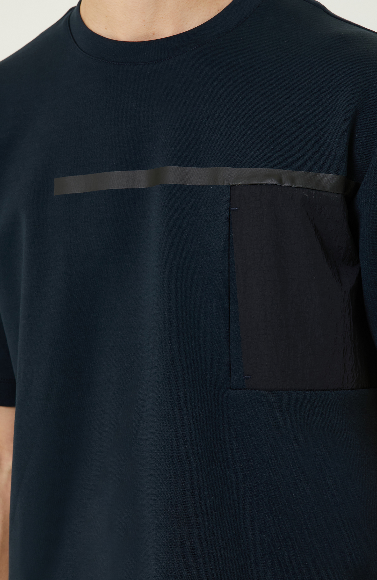 N-Tech Lacivert Bisiklet Yaka  T-shirt