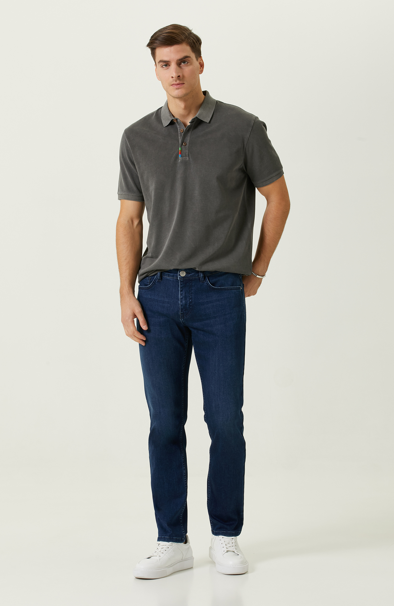 Antrasit Polo Yaka T-Shirt