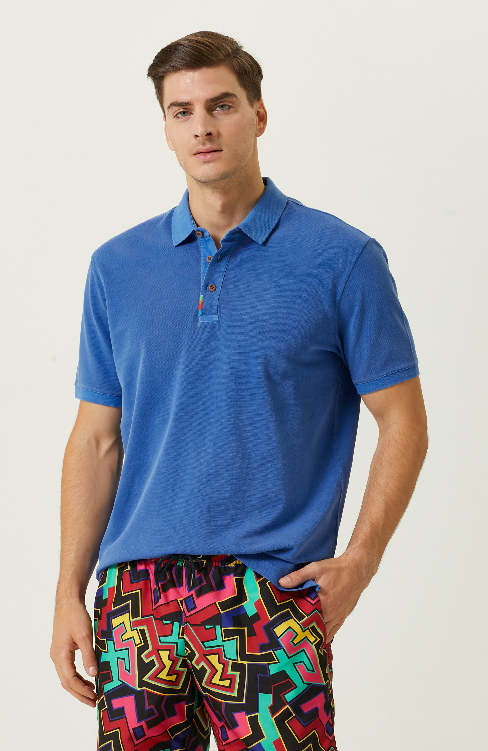 Saks Mavisi Polo Yaka T-Shirt