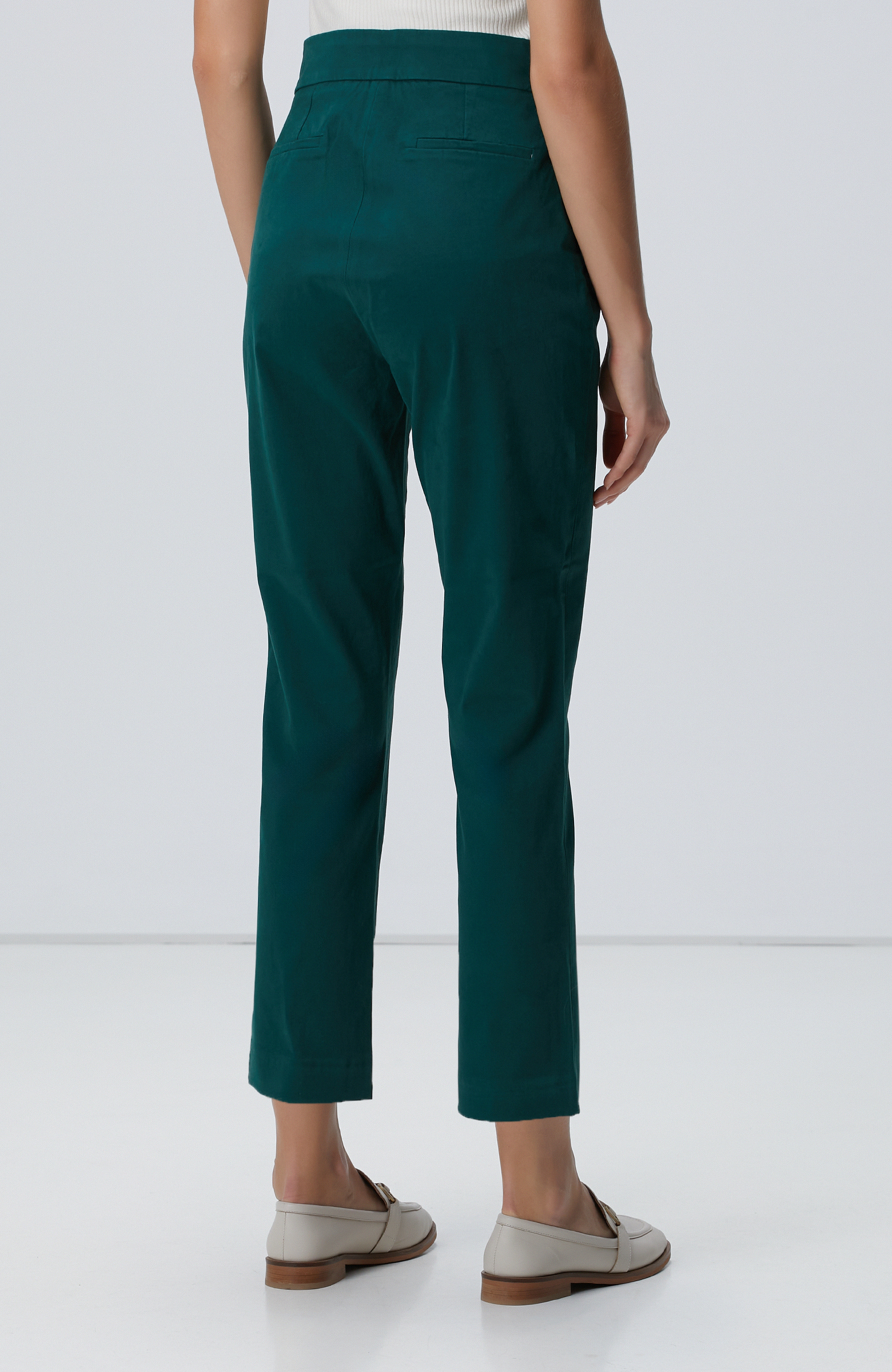 Yeşil Yüksek Bel Dar Paça Pantolon