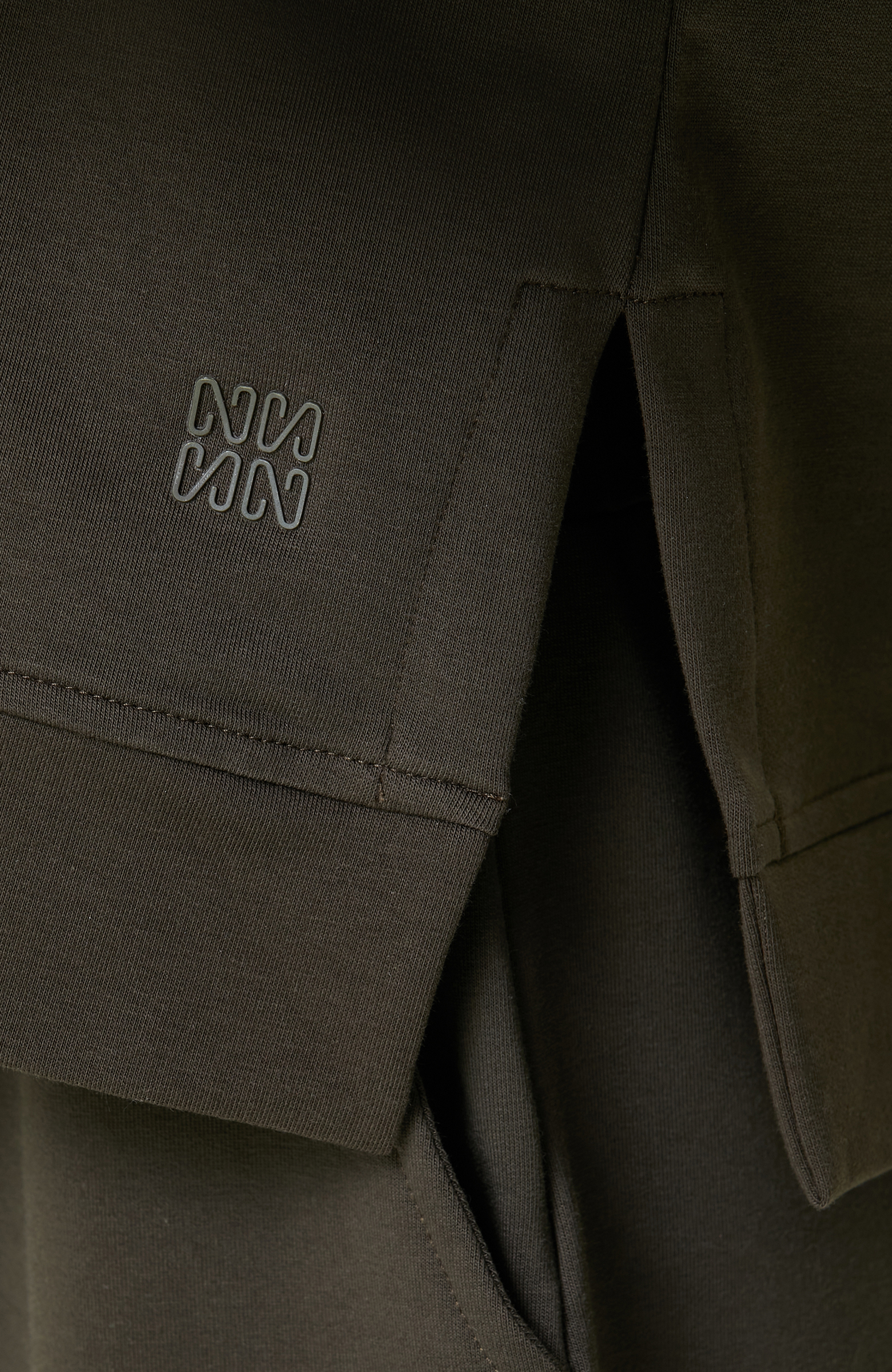 Haki Kısa Kollu Bisiklet Yaka Sweatshirt