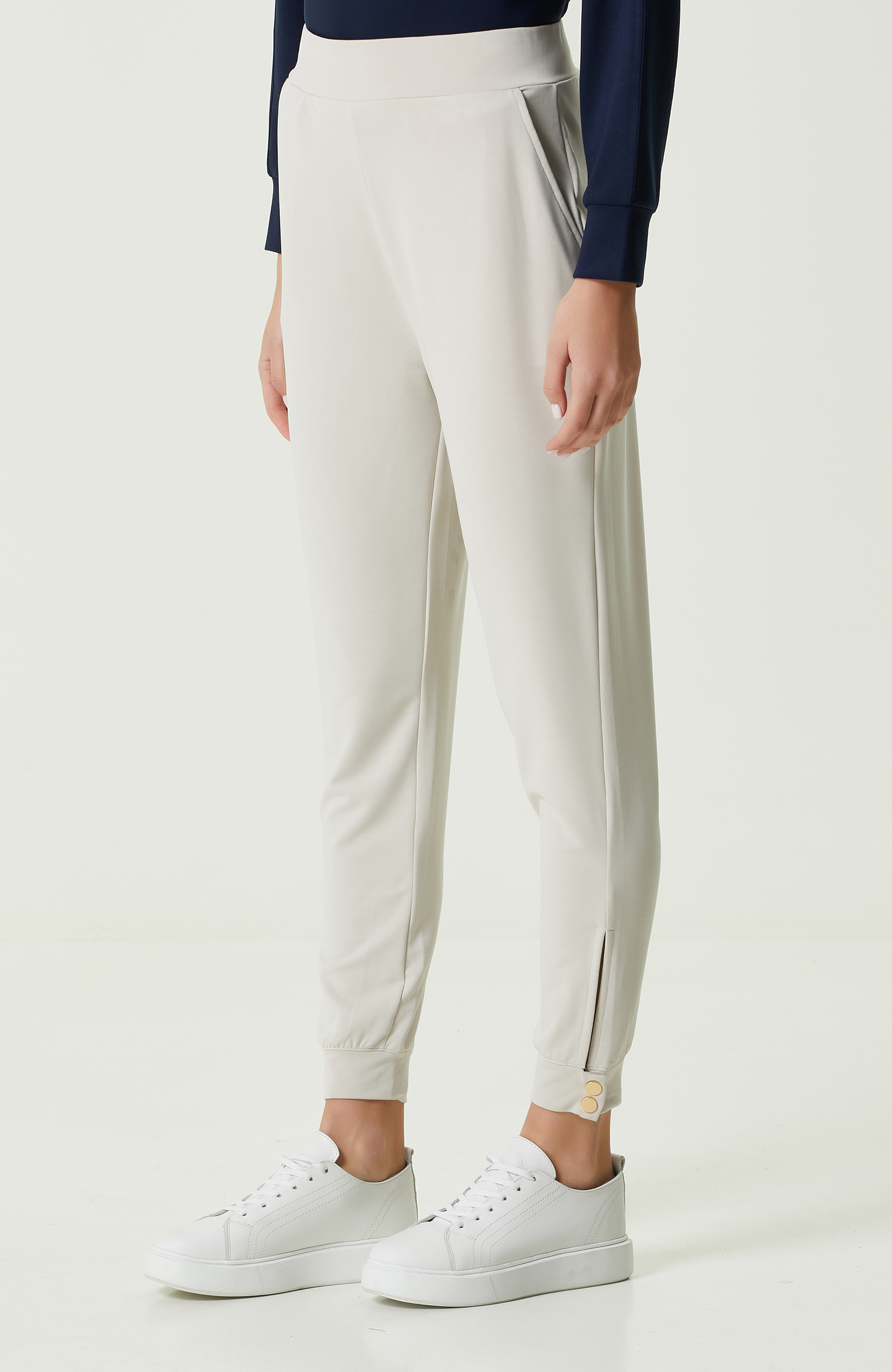 Taş Rengi Lastikli Eşofman Altı