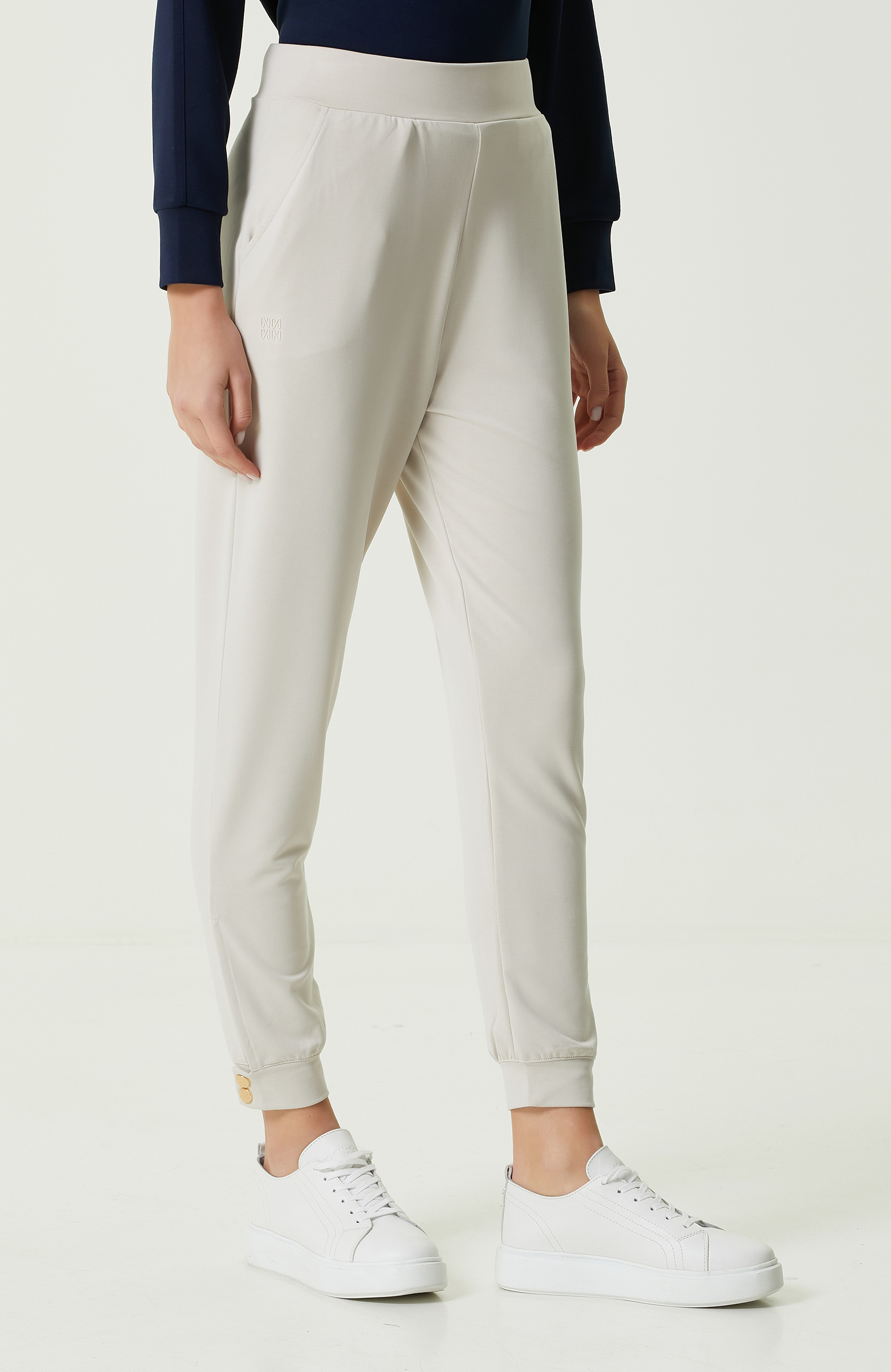 Taş Rengi Lastikli Eşofman Altı