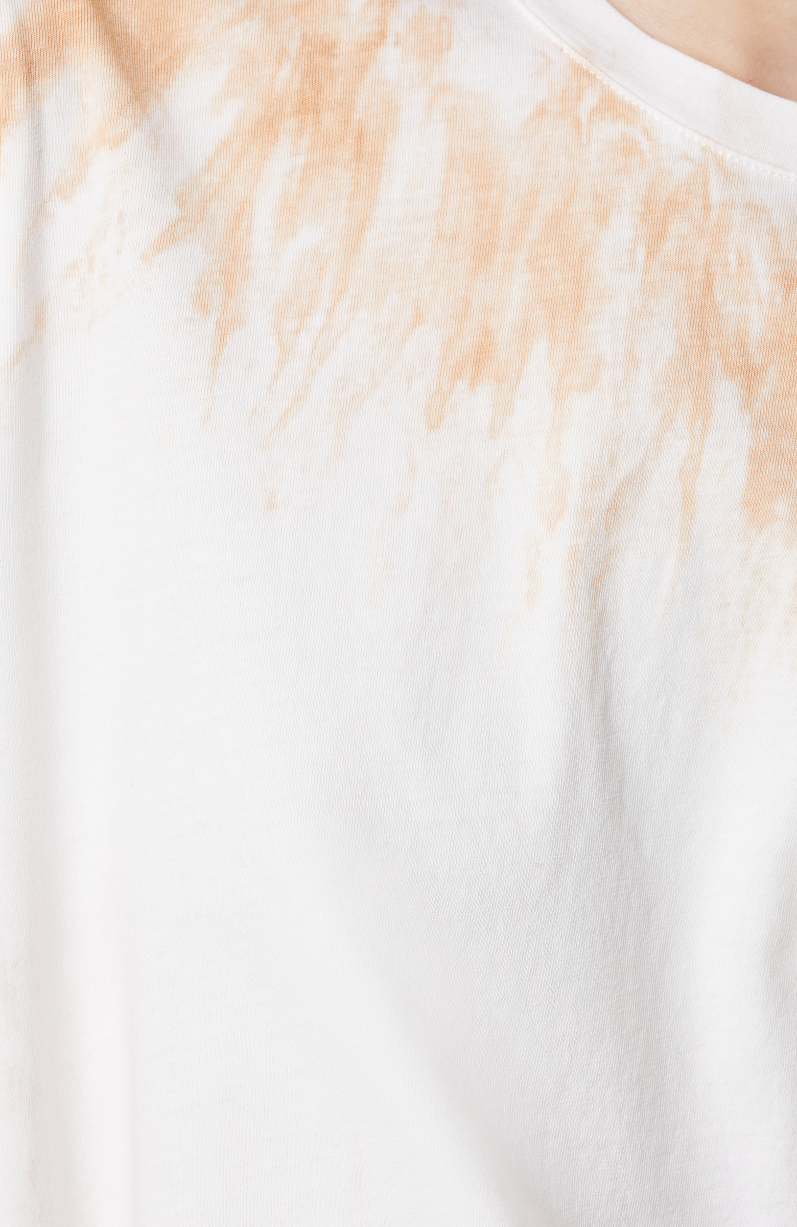 Bej Kısa Kollu Bisiklet Yaka Batik T-shirt