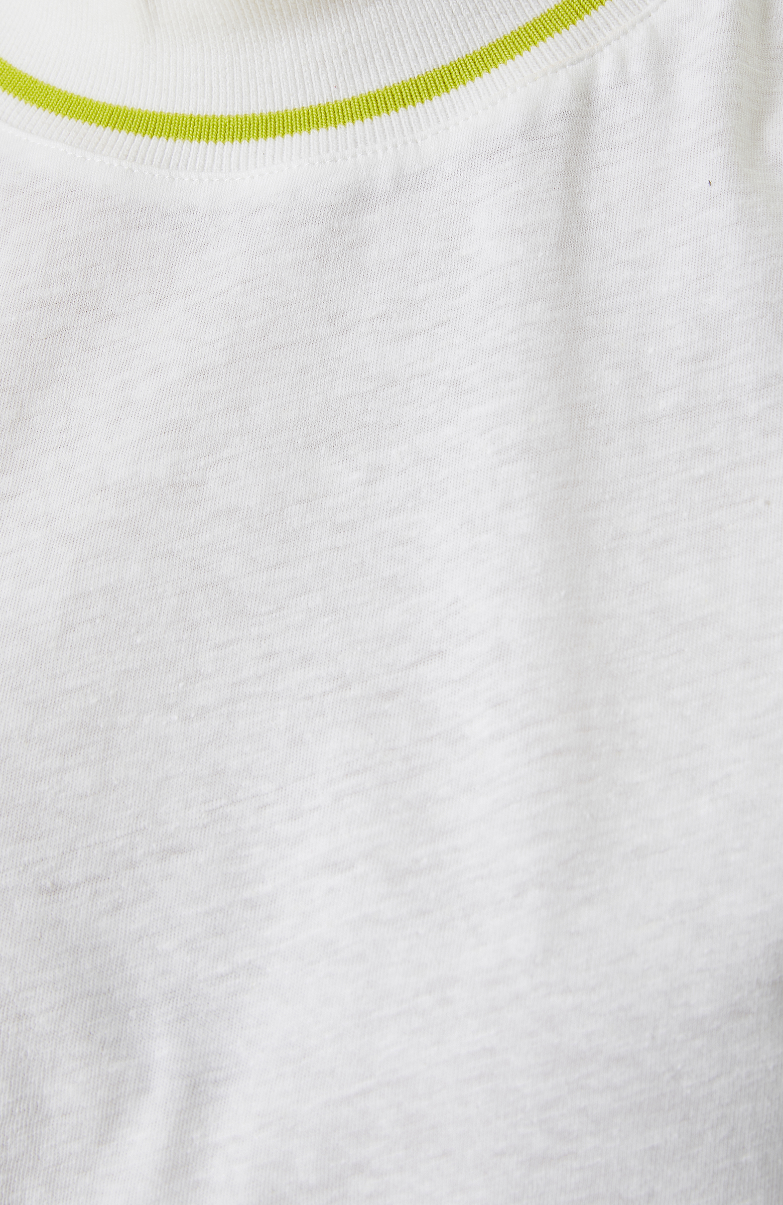 Kırık Beyaz Ribana Yakalı T-Shirt