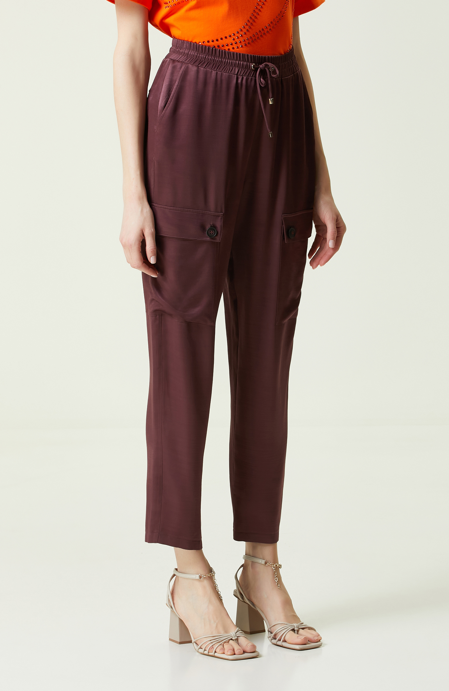 Bordo Düz Paça Pantolon