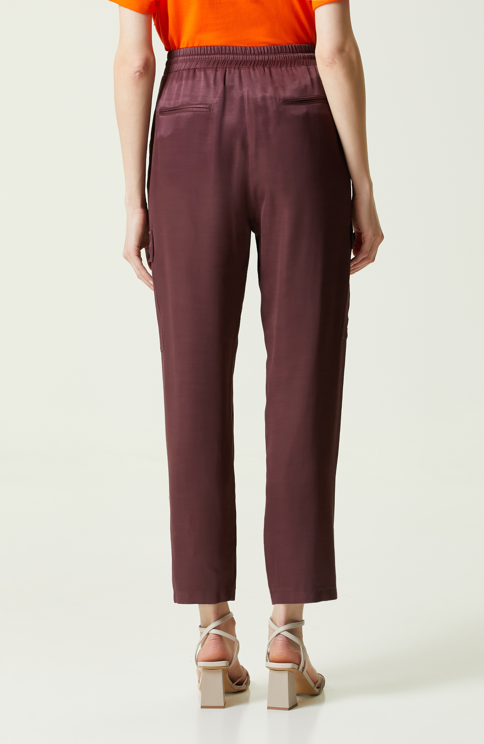 Bordo Düz Paça Pantolon