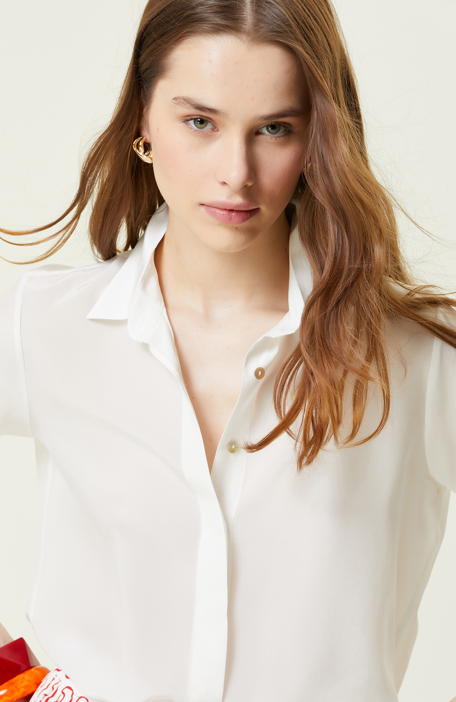 Limited Ekru İpek Gömlek