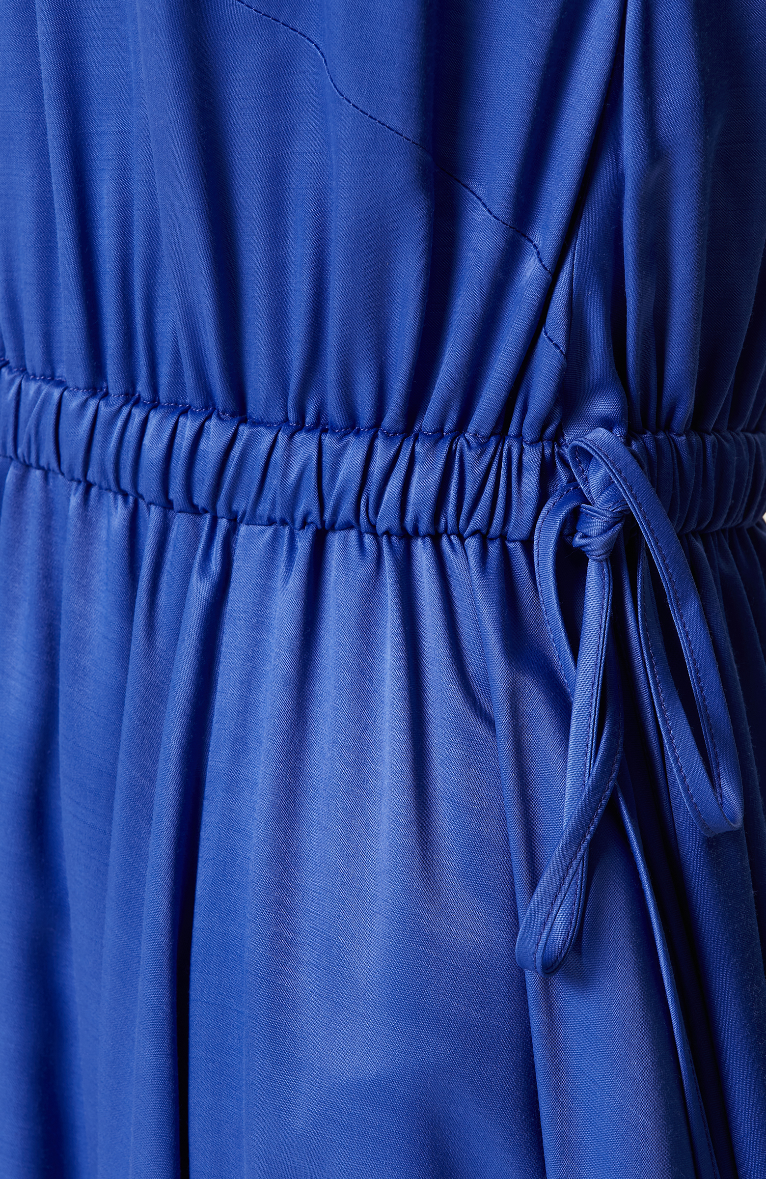 Saks Mavisi Askılı Triko Elbise