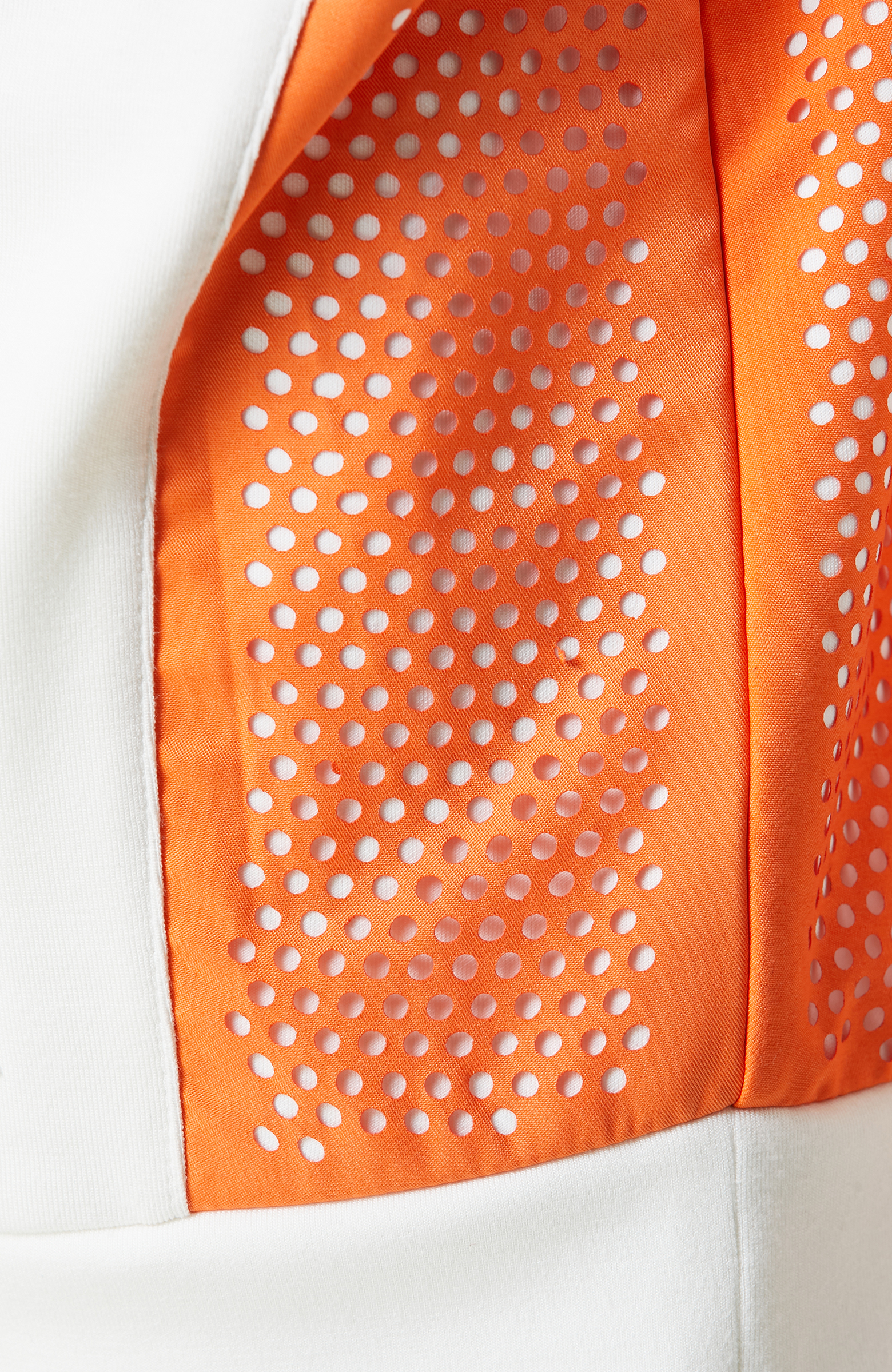 N-Tech Beyaz-Turuncu Bisiklet Yaka Sweatshirt