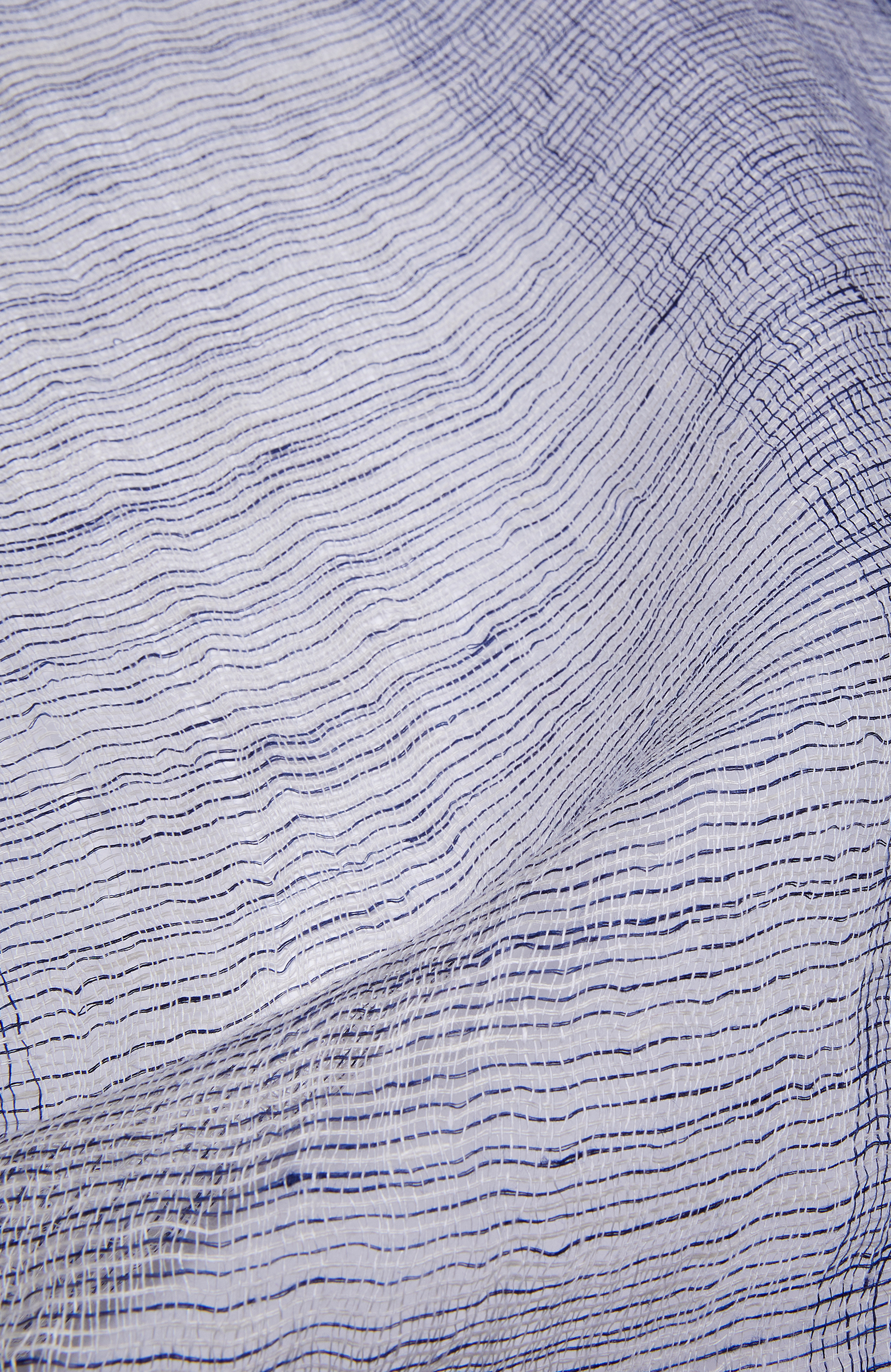 Lacivert Beyaz Erkek Keten Şal