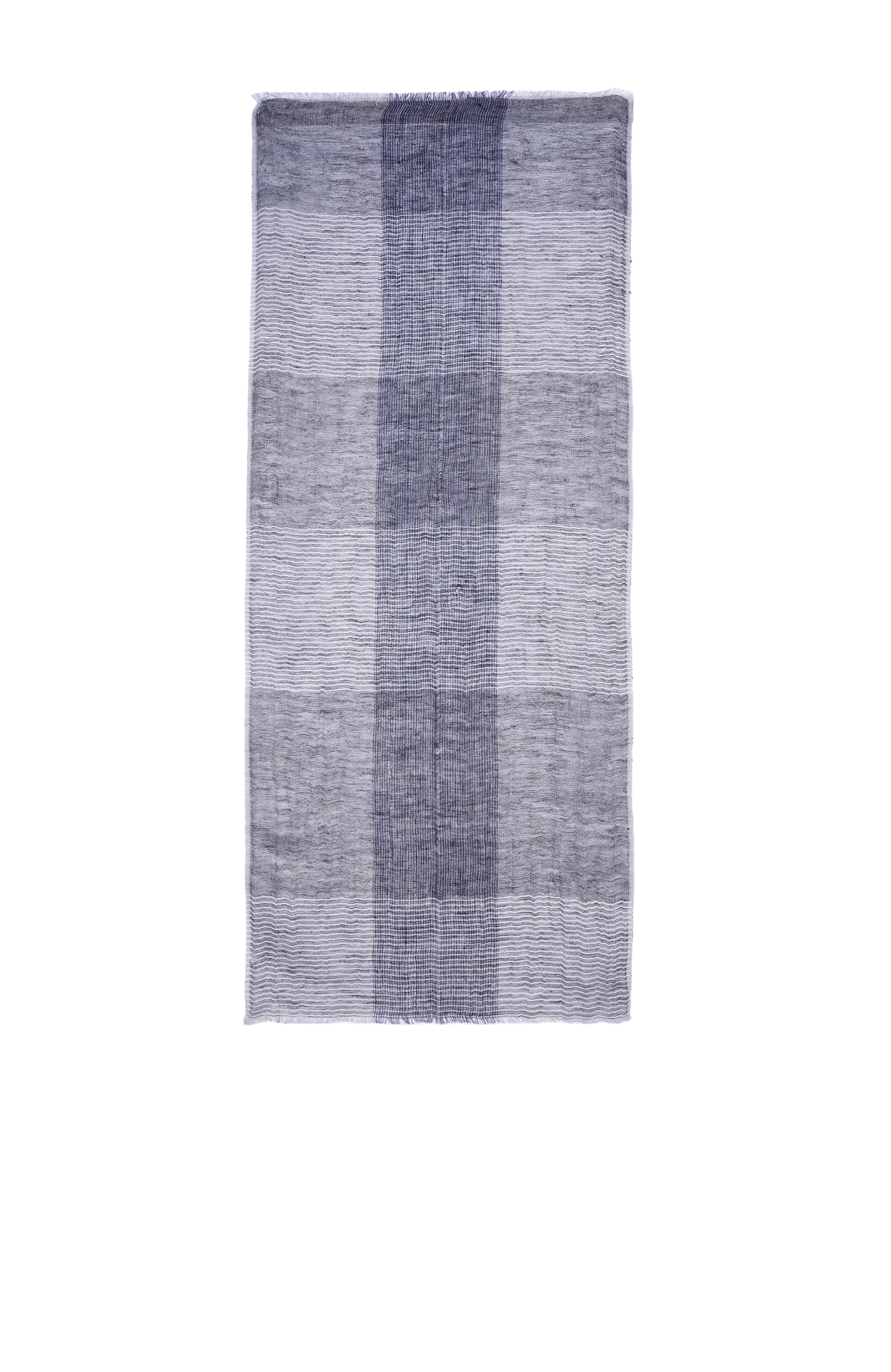 Lacivert Kareli Erkek Keten Şal