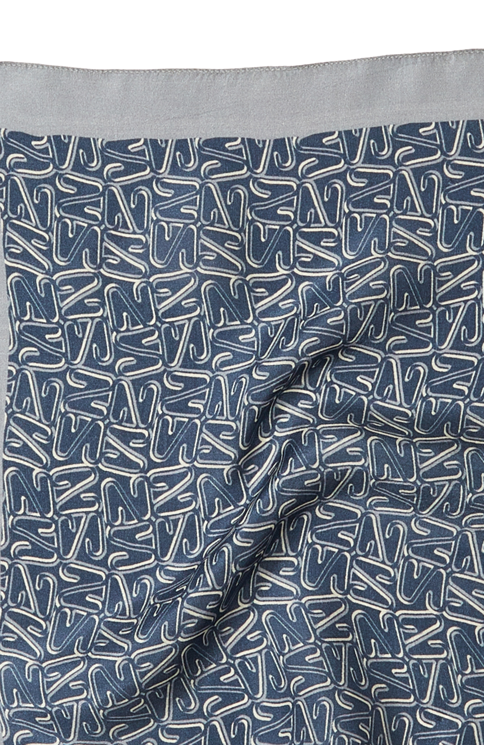 Antrasit Baskılı İpek Poşet Mendil