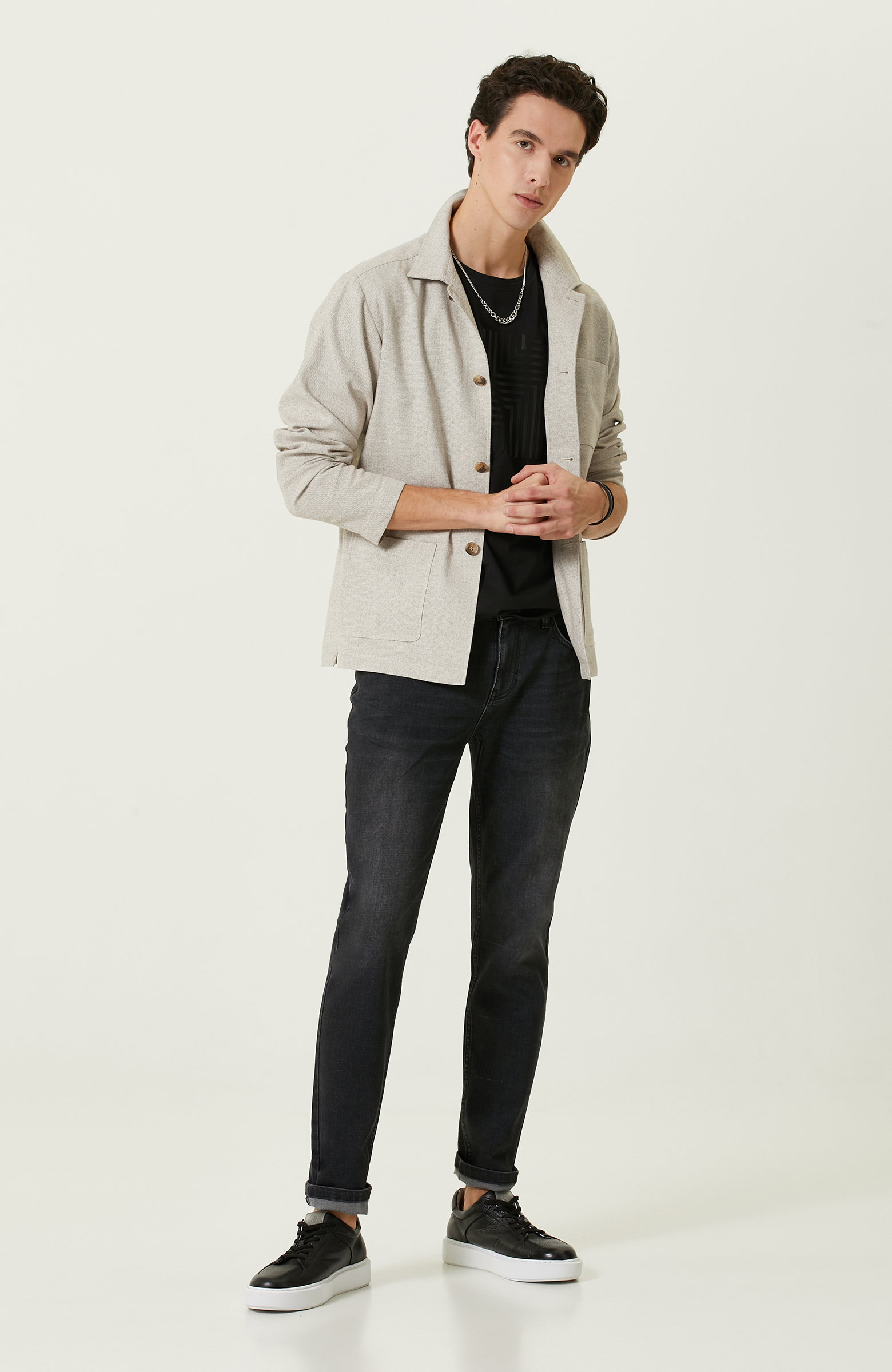 Bej Jakarlı Blazer Ceket