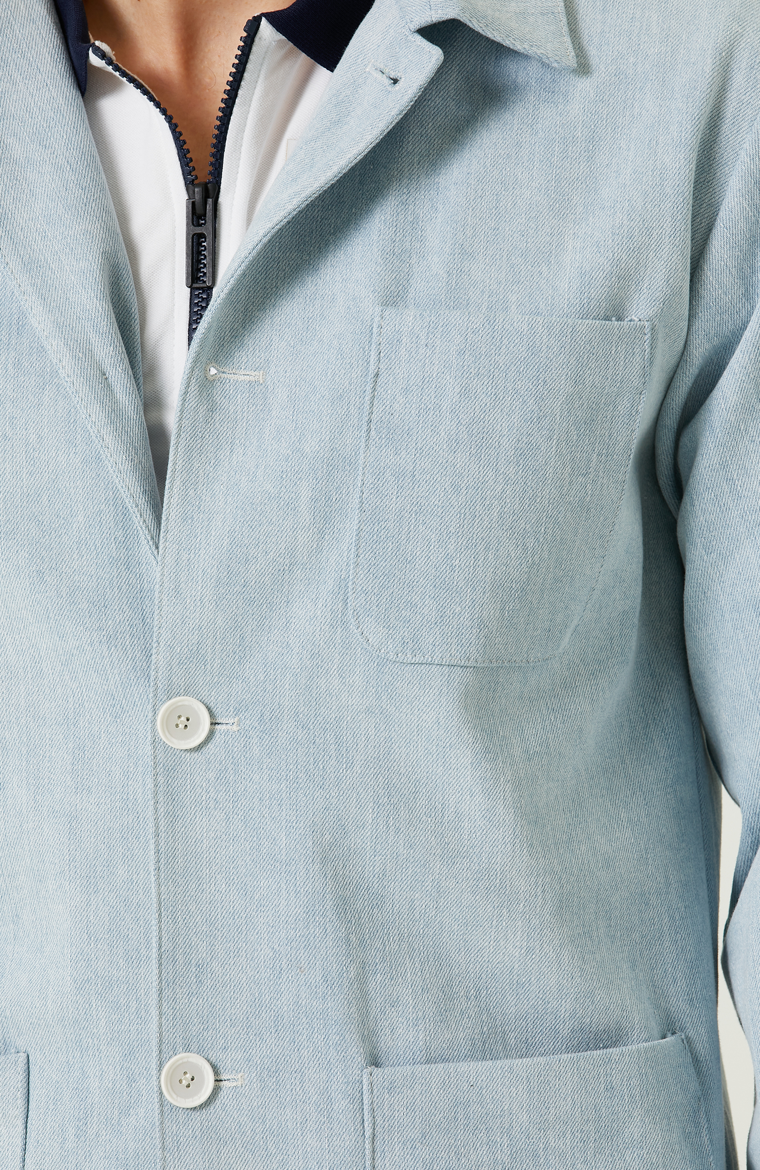 Mavi Gömlek Yaka Ceket