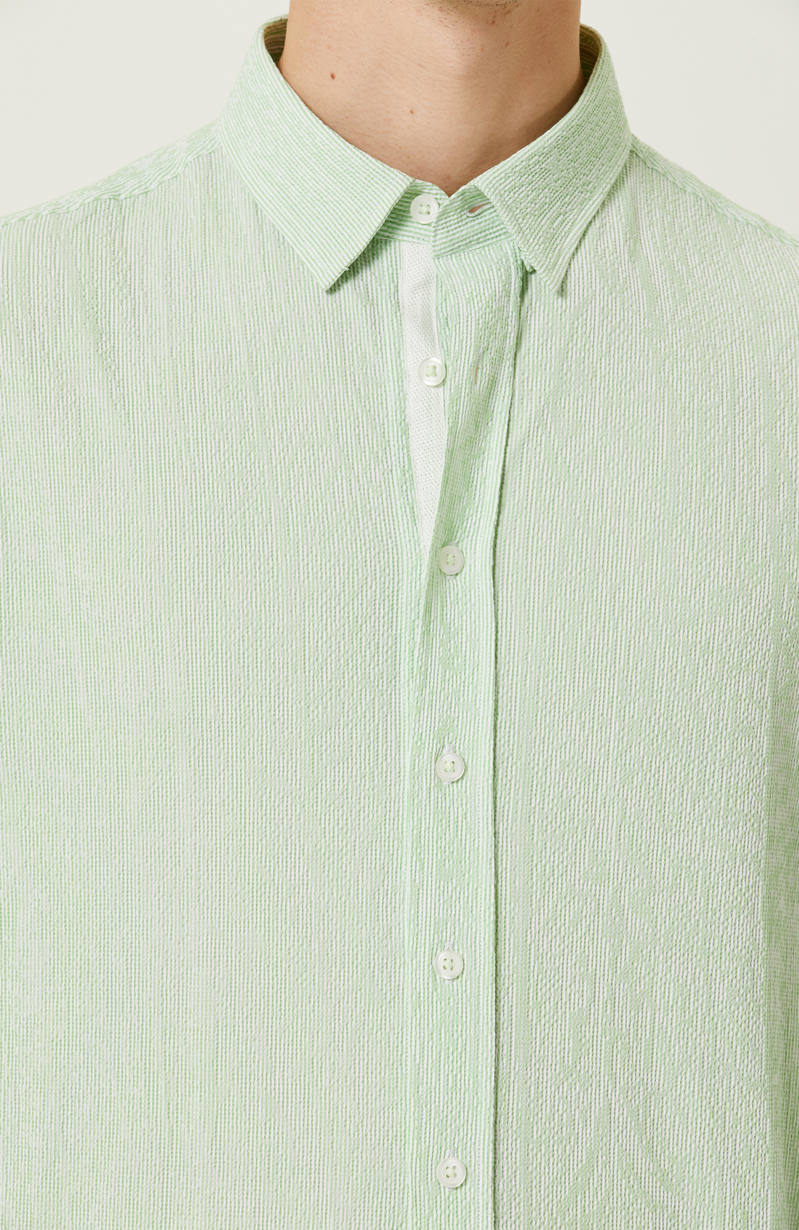 Yeşil Beyaz Çizgili Gömlek