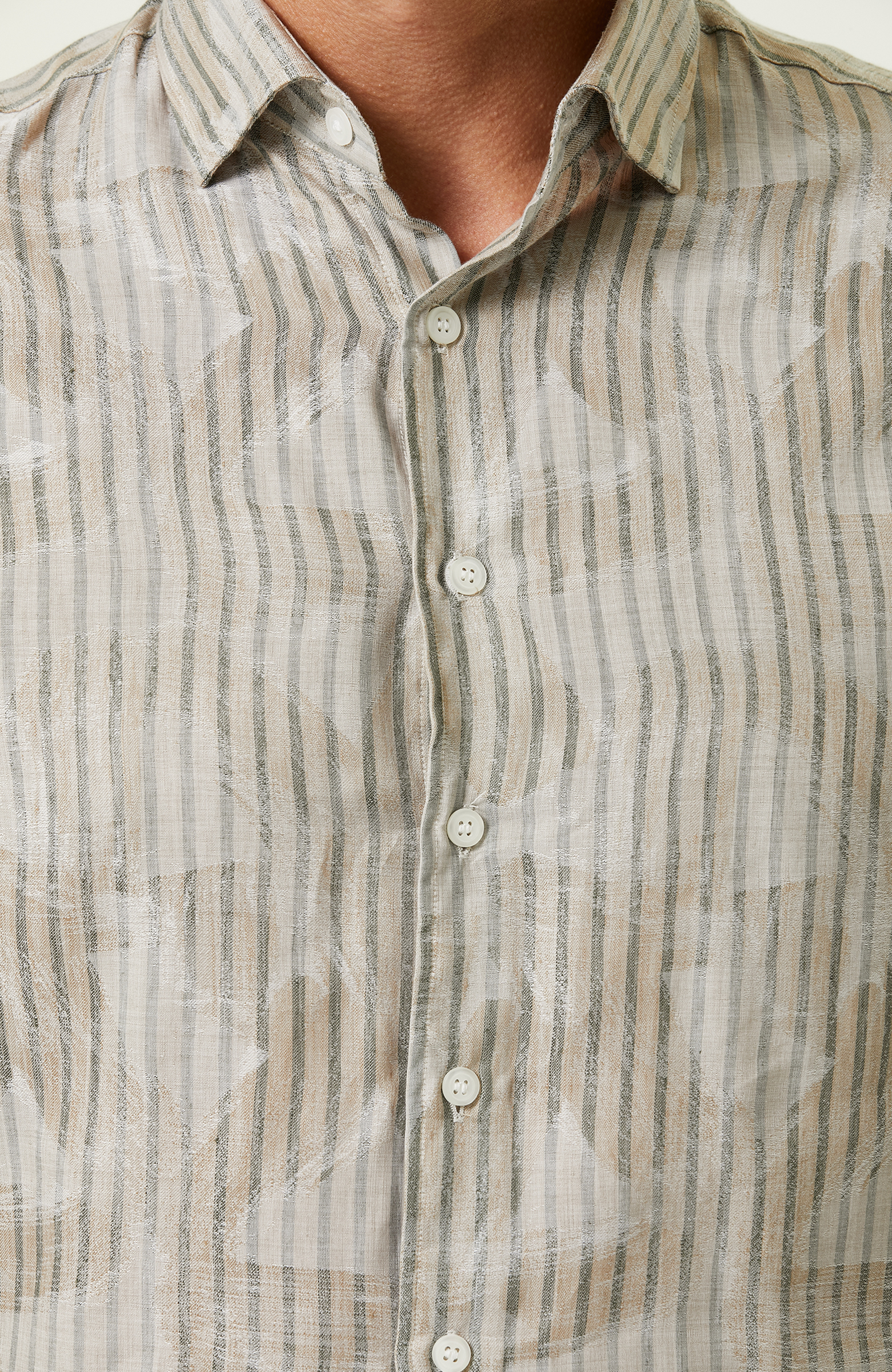 Bej Çizgili Gömlek