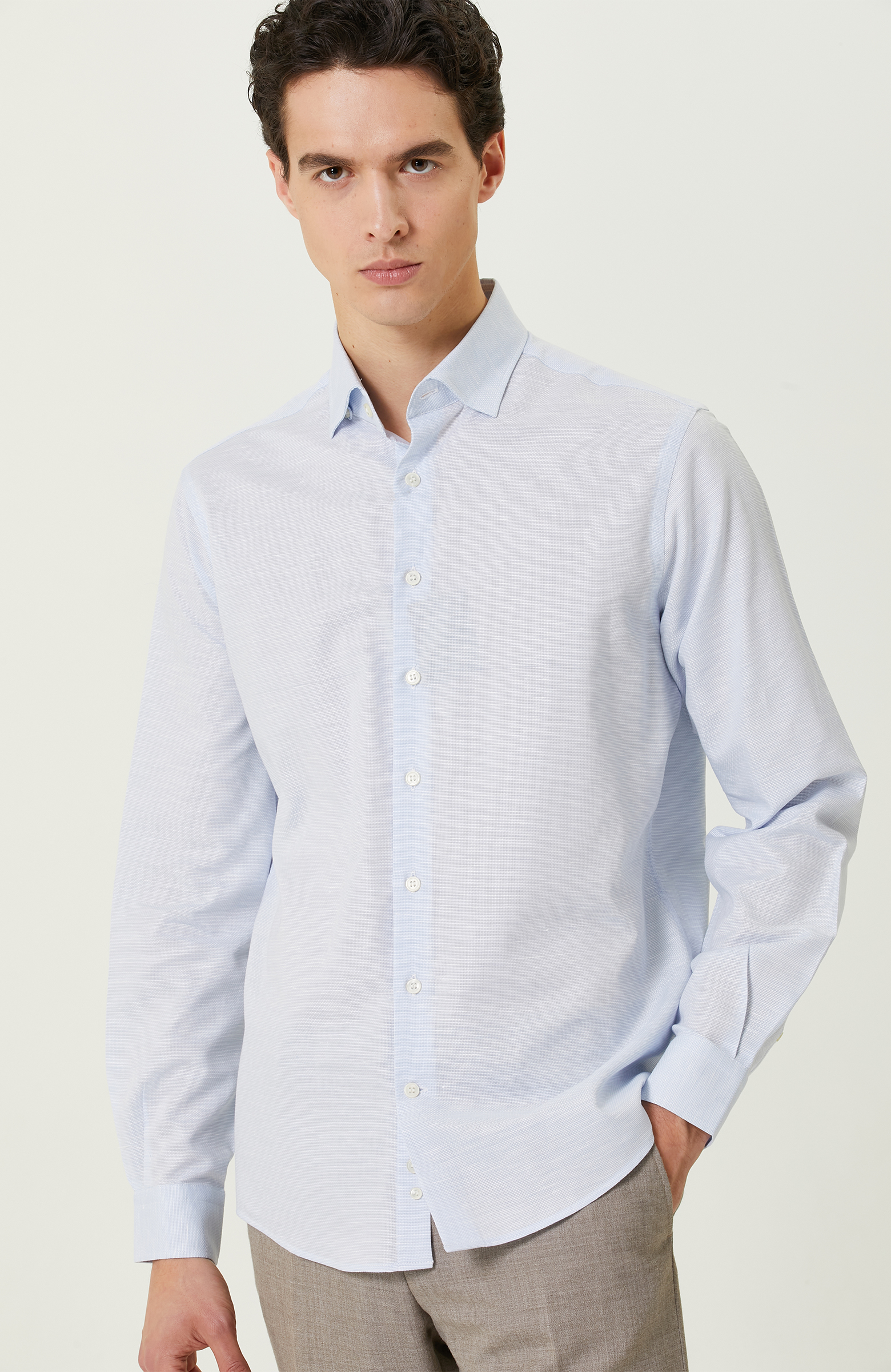 Mavi Desenli Gömlek