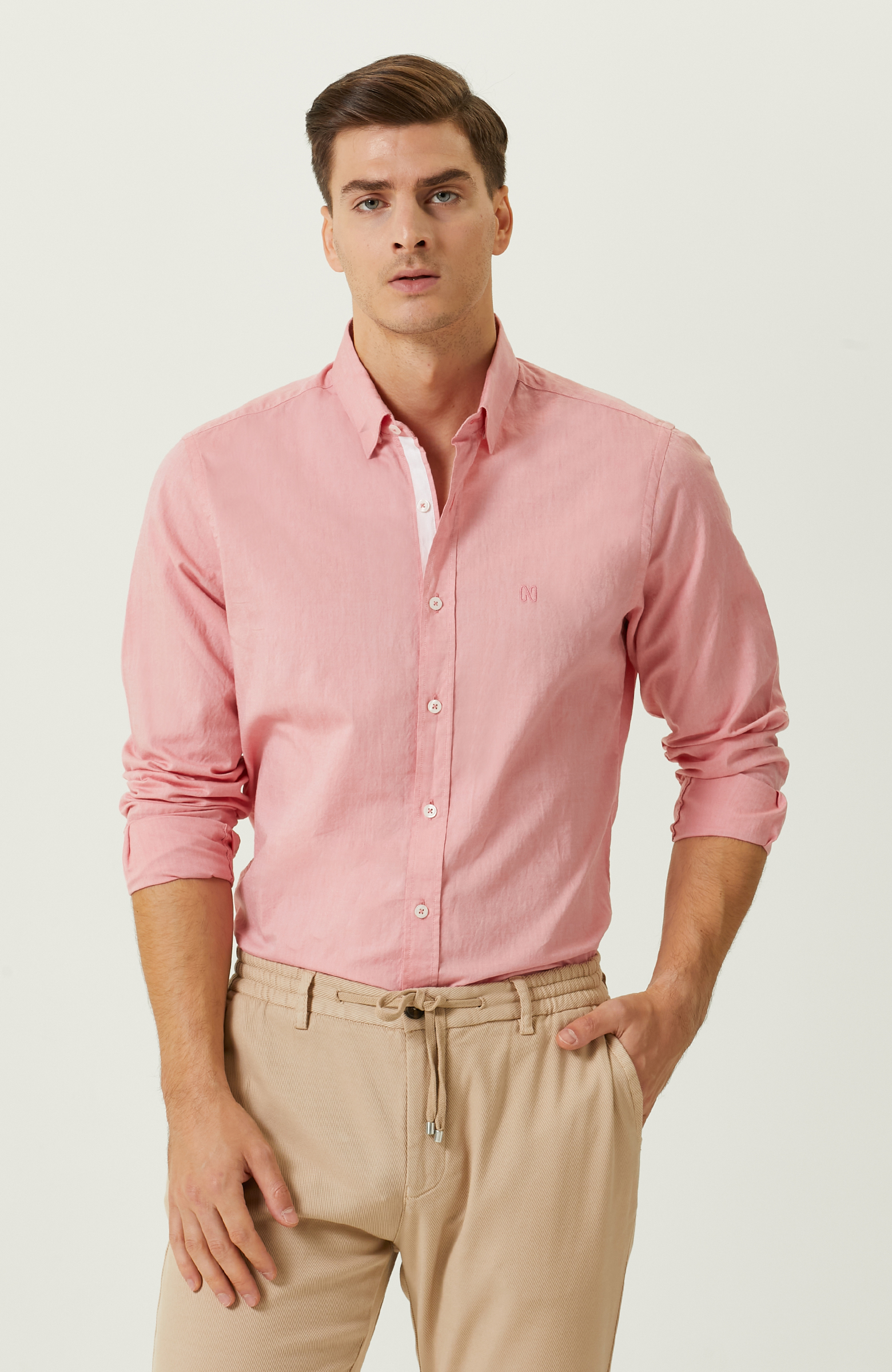 Pembe Uzun Kollu Gömlek