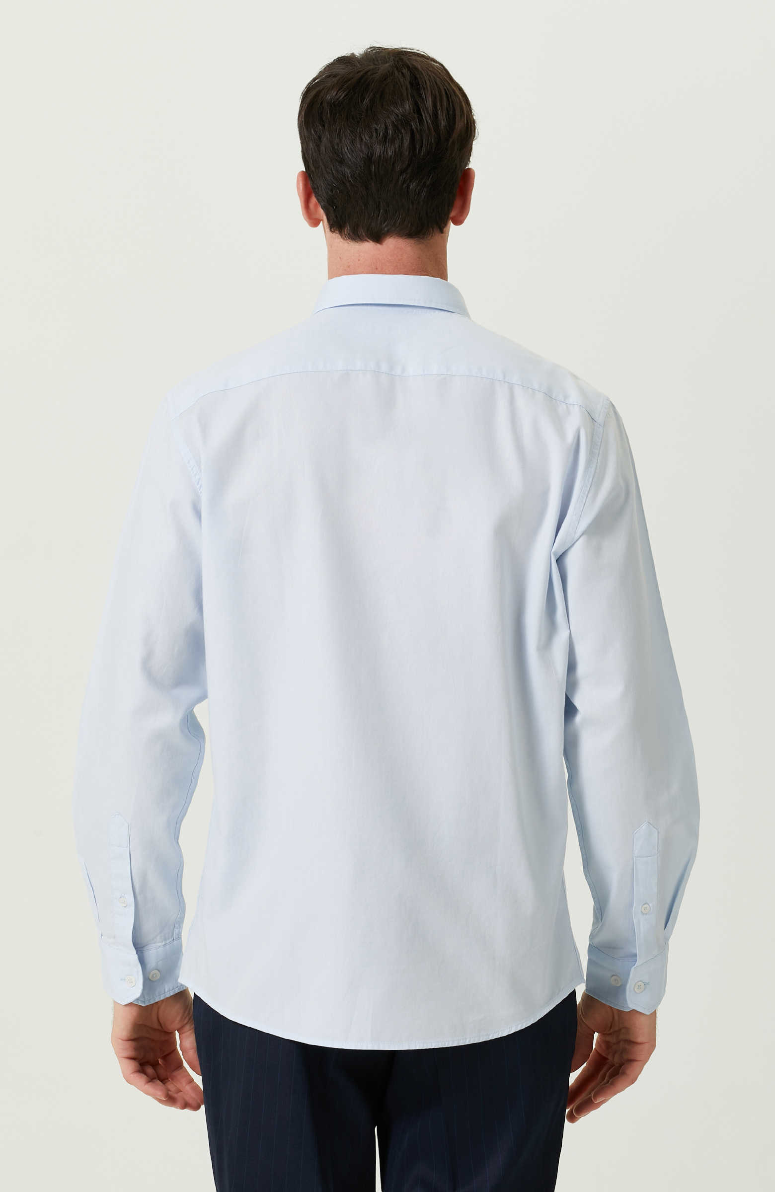 Mavi Oxford Uzun Kollu Gömlek