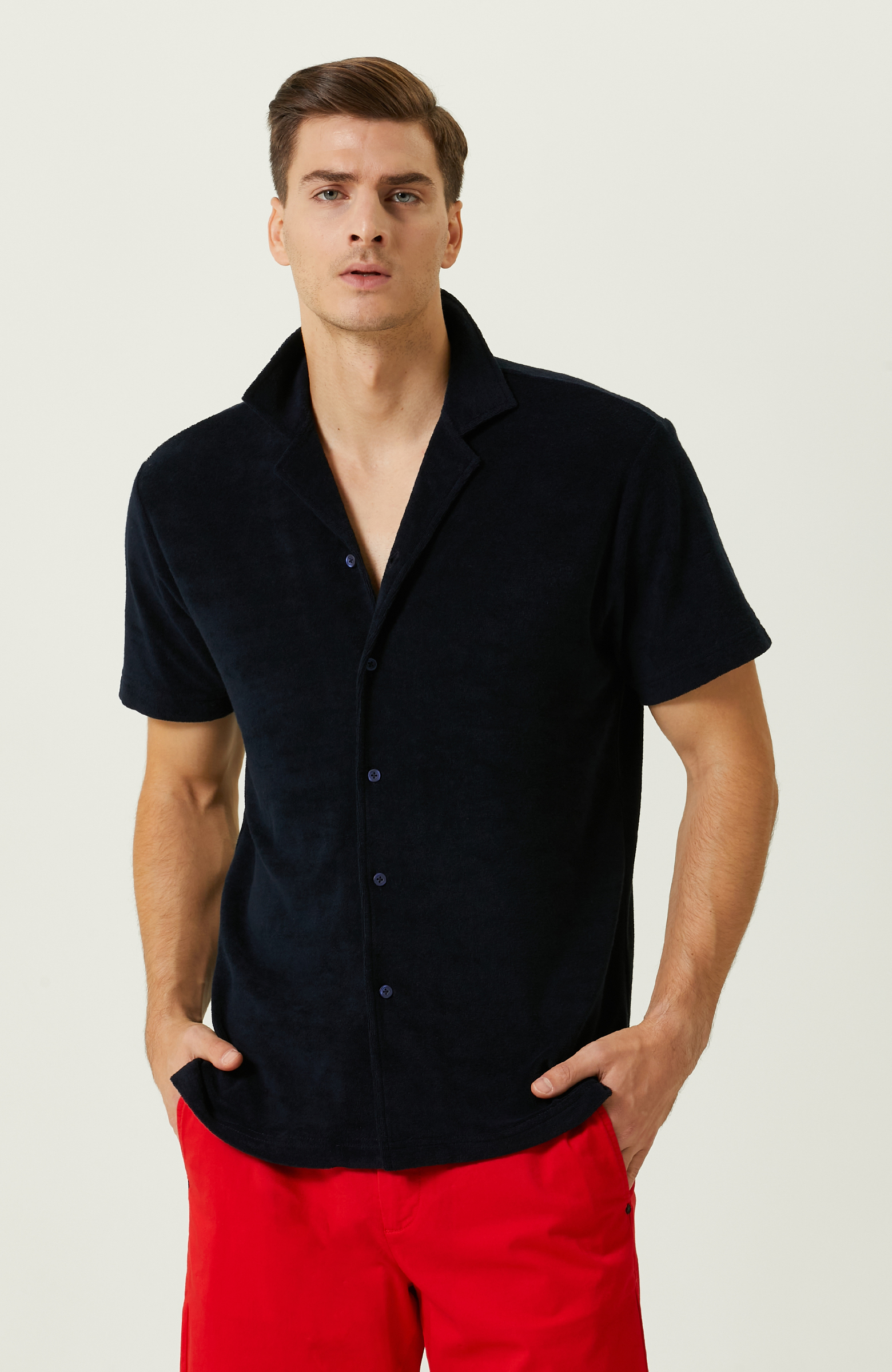 Lacivert Kısa Kollu Gömlek