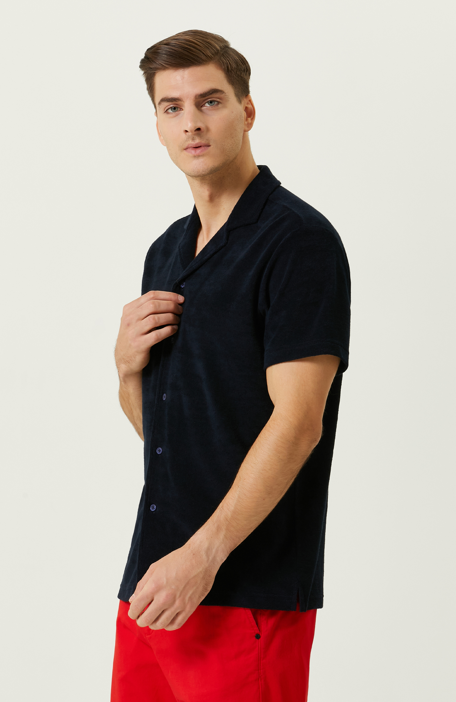 Lacivert Kısa Kollu Gömlek