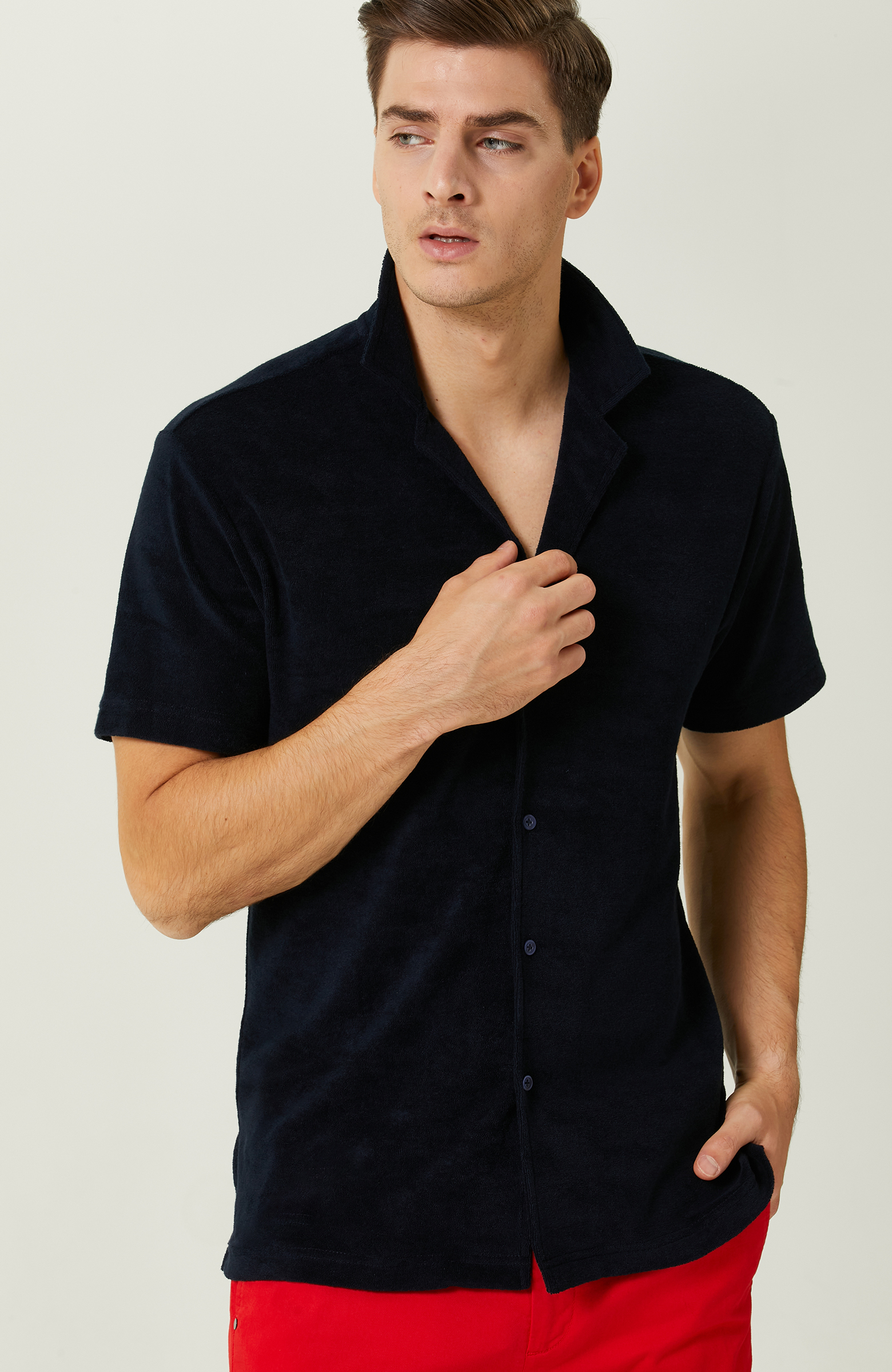 Lacivert Kısa Kollu Gömlek